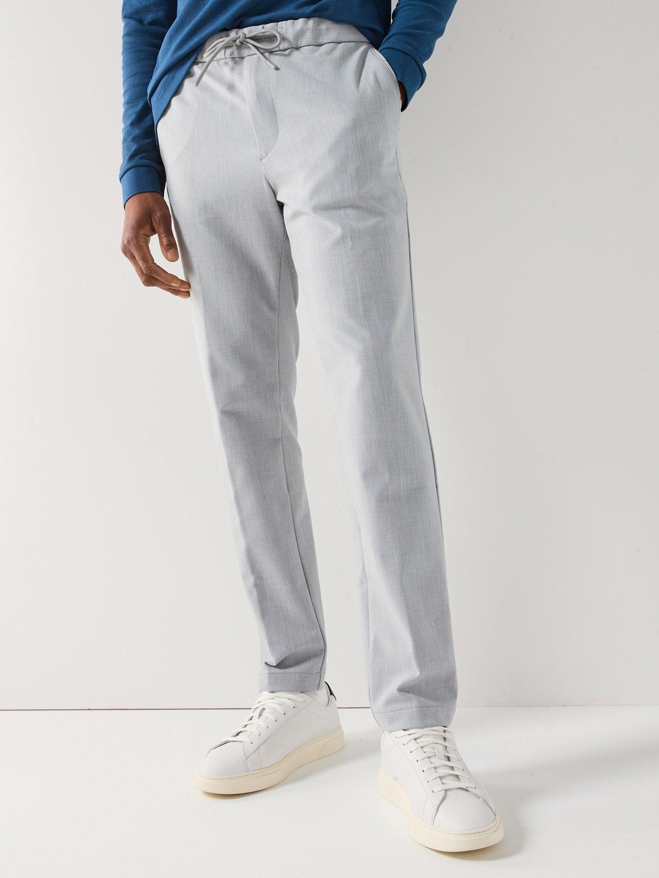 undefined P-kane1 Modern Fit Drawstring Casual Stretch Trousers - Silver