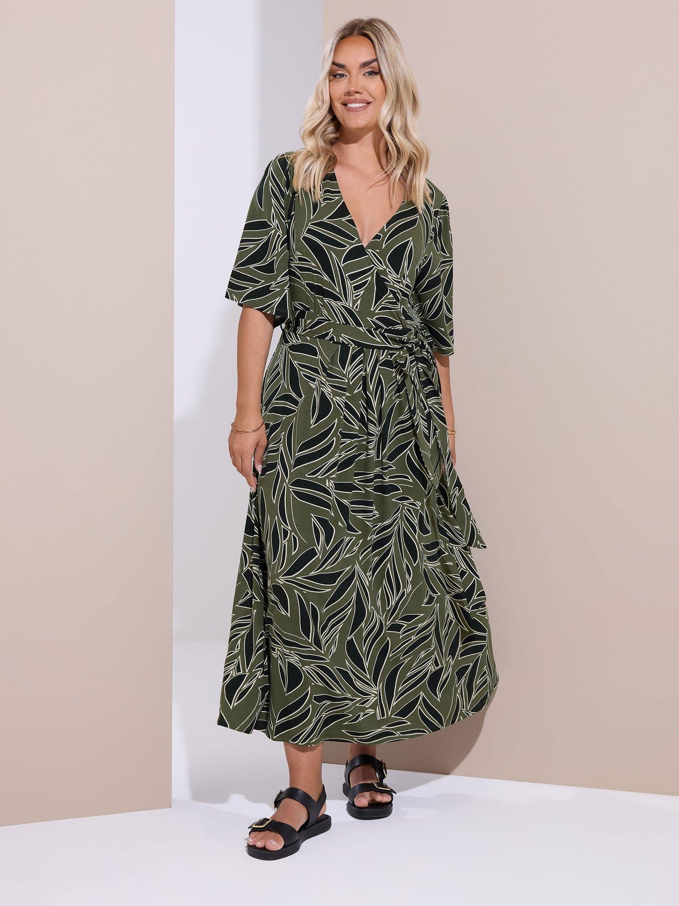undefined Curve Short Sleeve Wrap Dress