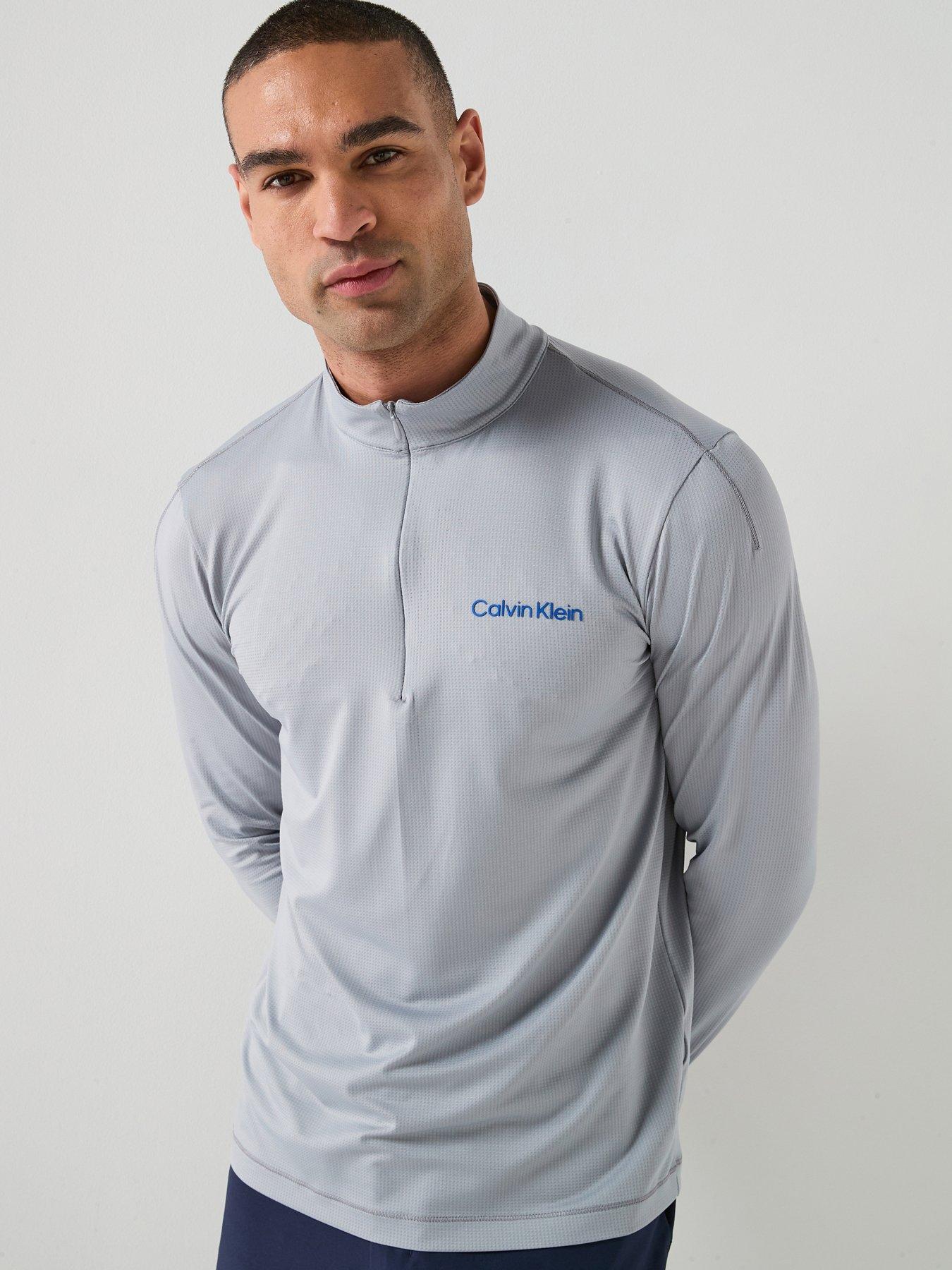 Image 1 of 6 of Calvin Klein Sport Ck Icon Performance 1/4 Zip Sweat - Grey