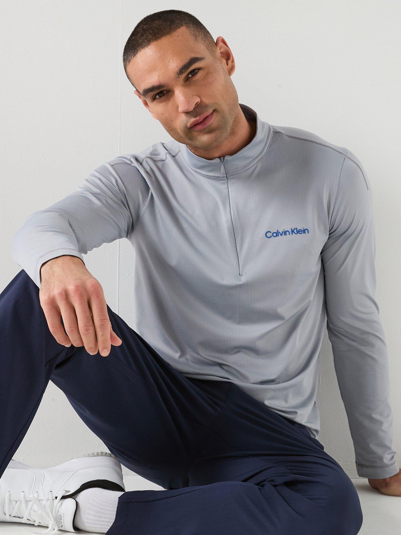 Image 4 of 6 of Calvin Klein Sport Ck Icon Performance 1/4 Zip Sweat - Grey