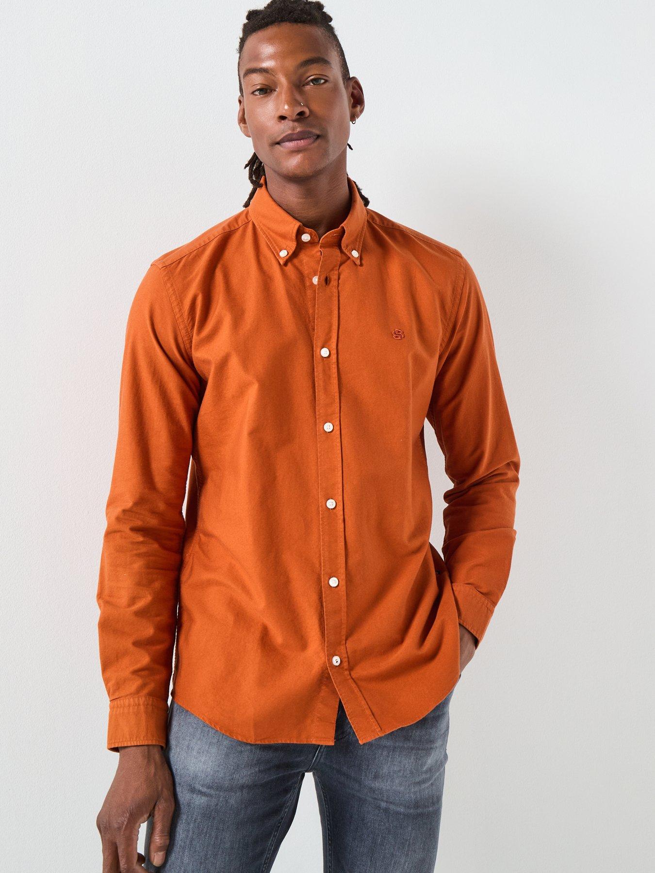 BOSS H-Roan Button Down Slim Fit Oxford Shirt Dark Orange Very