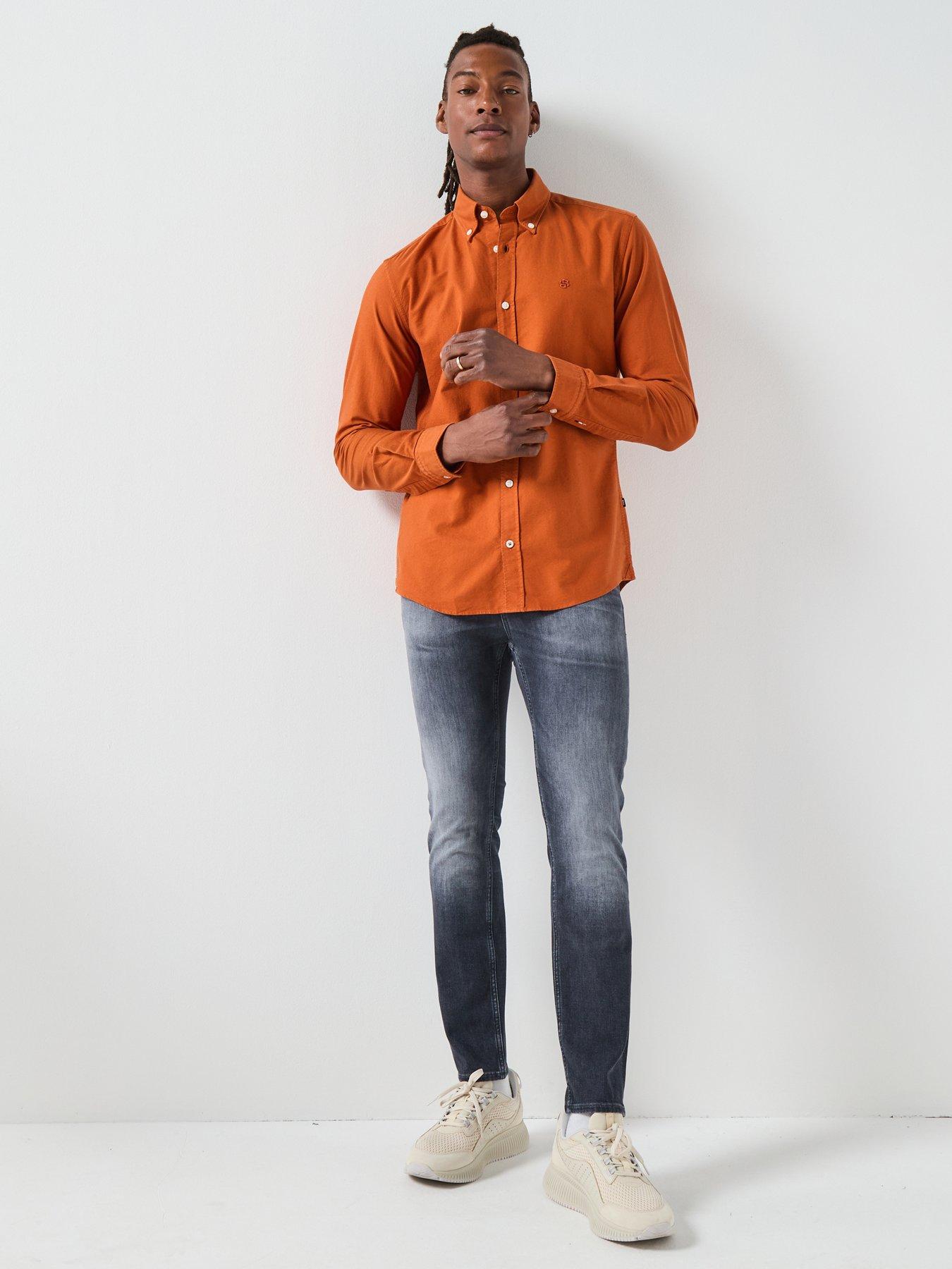 Image 3 of 6 of BOSS H-Roan Button Down Slim Fit Oxford Shirt - Dark Orange