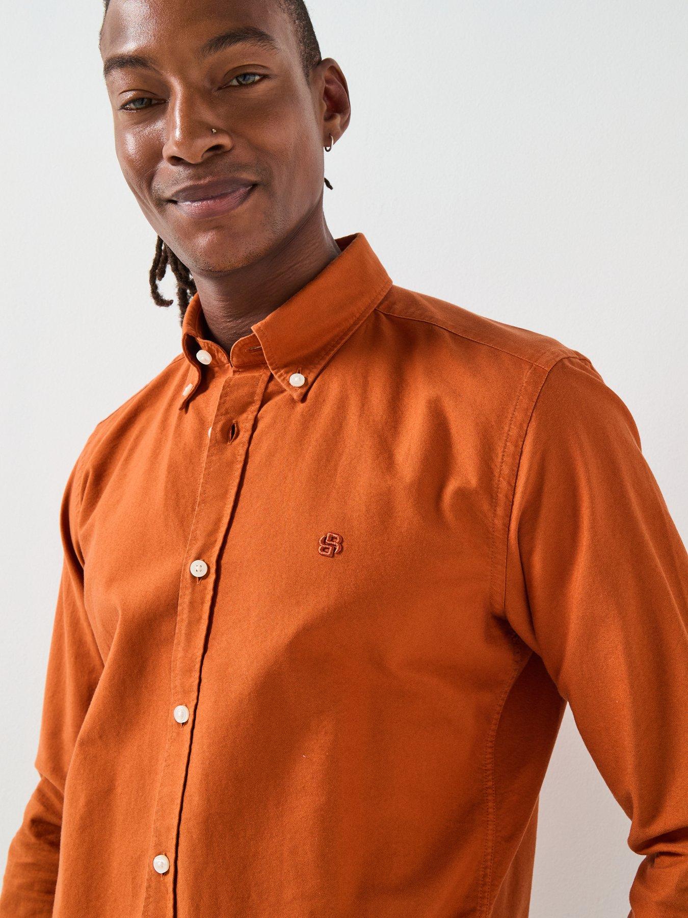 Image 4 of 6 of BOSS H-Roan Button Down Slim Fit Oxford Shirt - Dark Orange