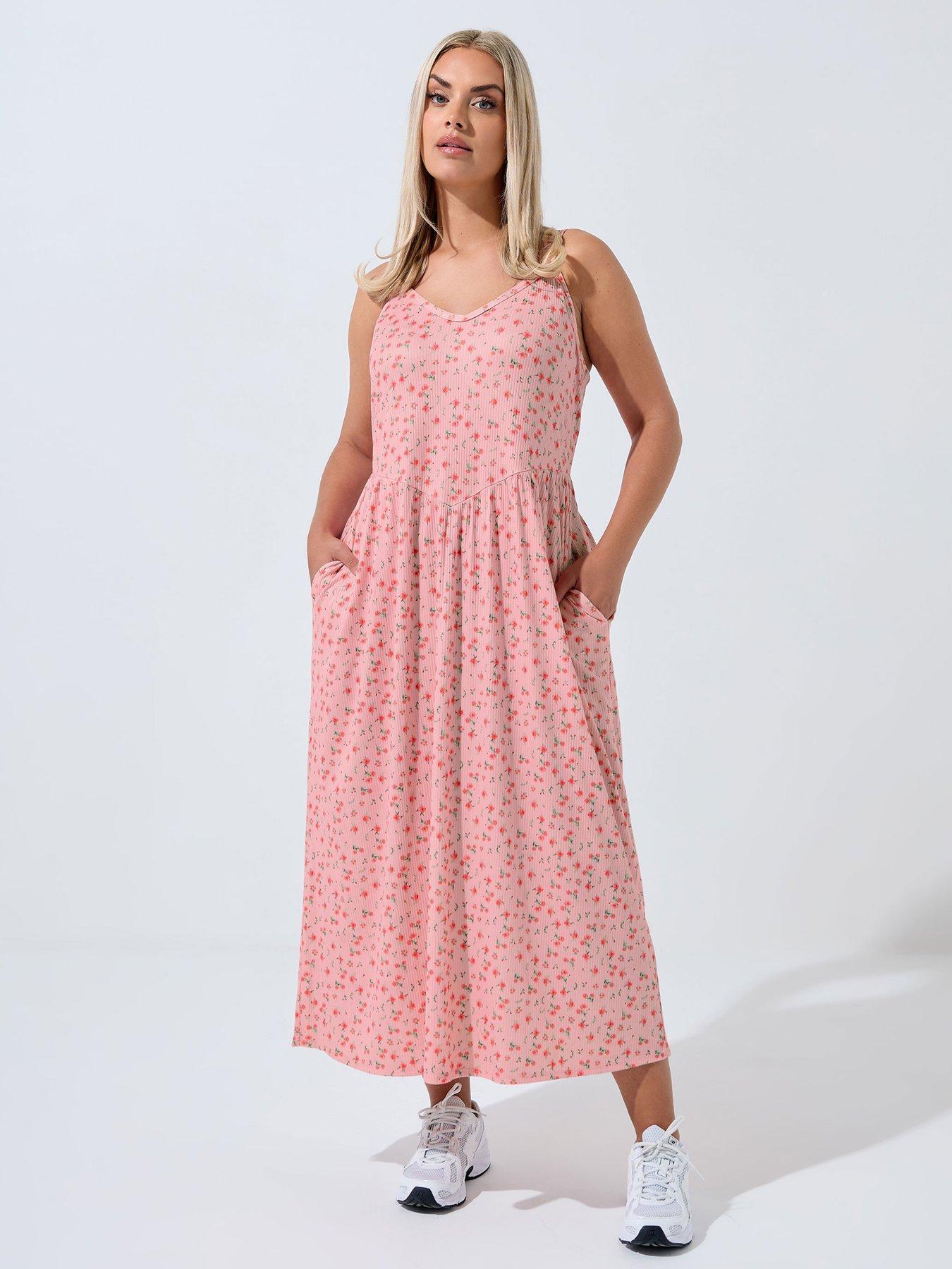 undefined Curve Ditsy V Neck Midi Dress