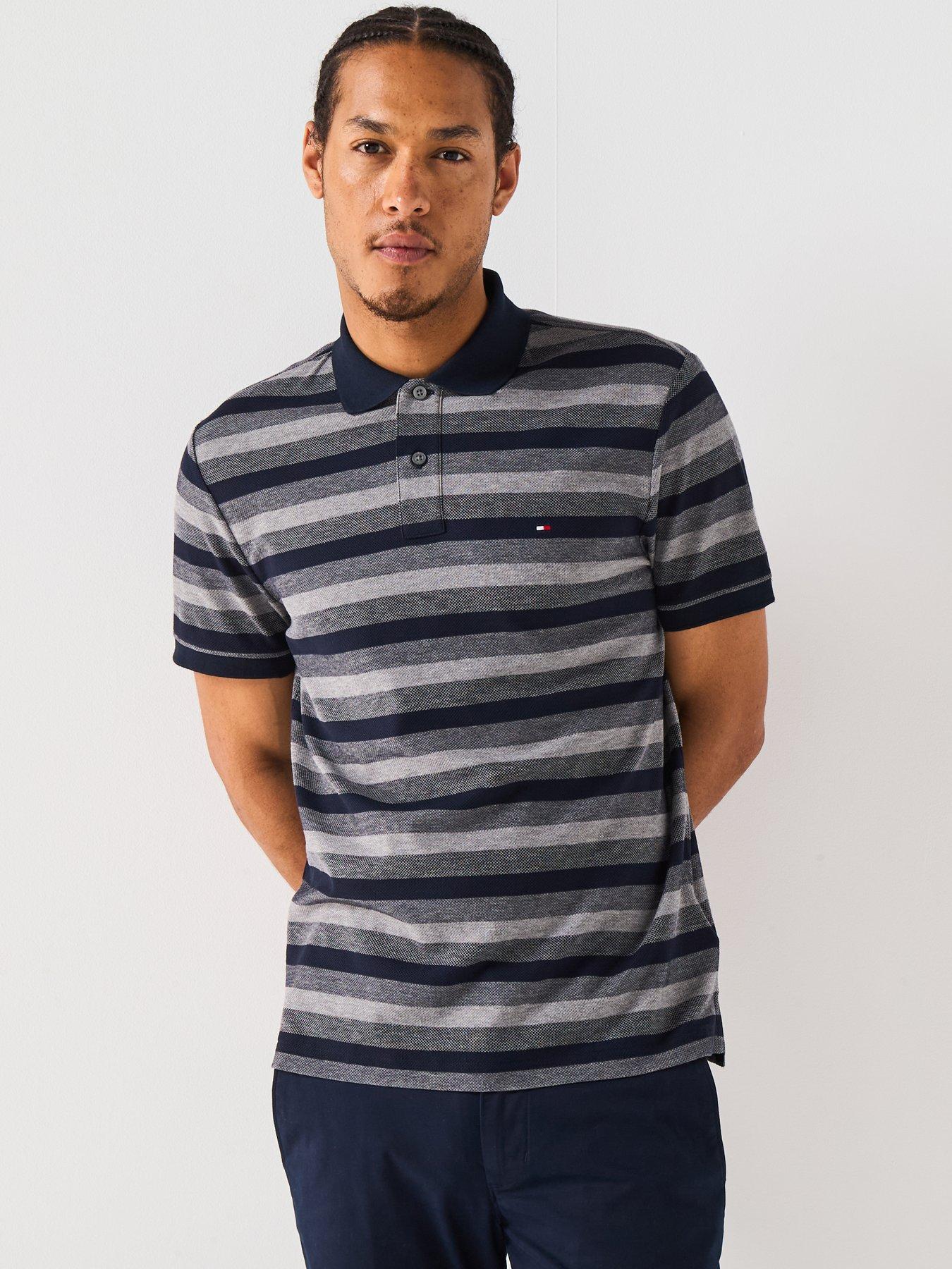 Tommy Hilfiger Stripe Structure Polo Shirt - Navy