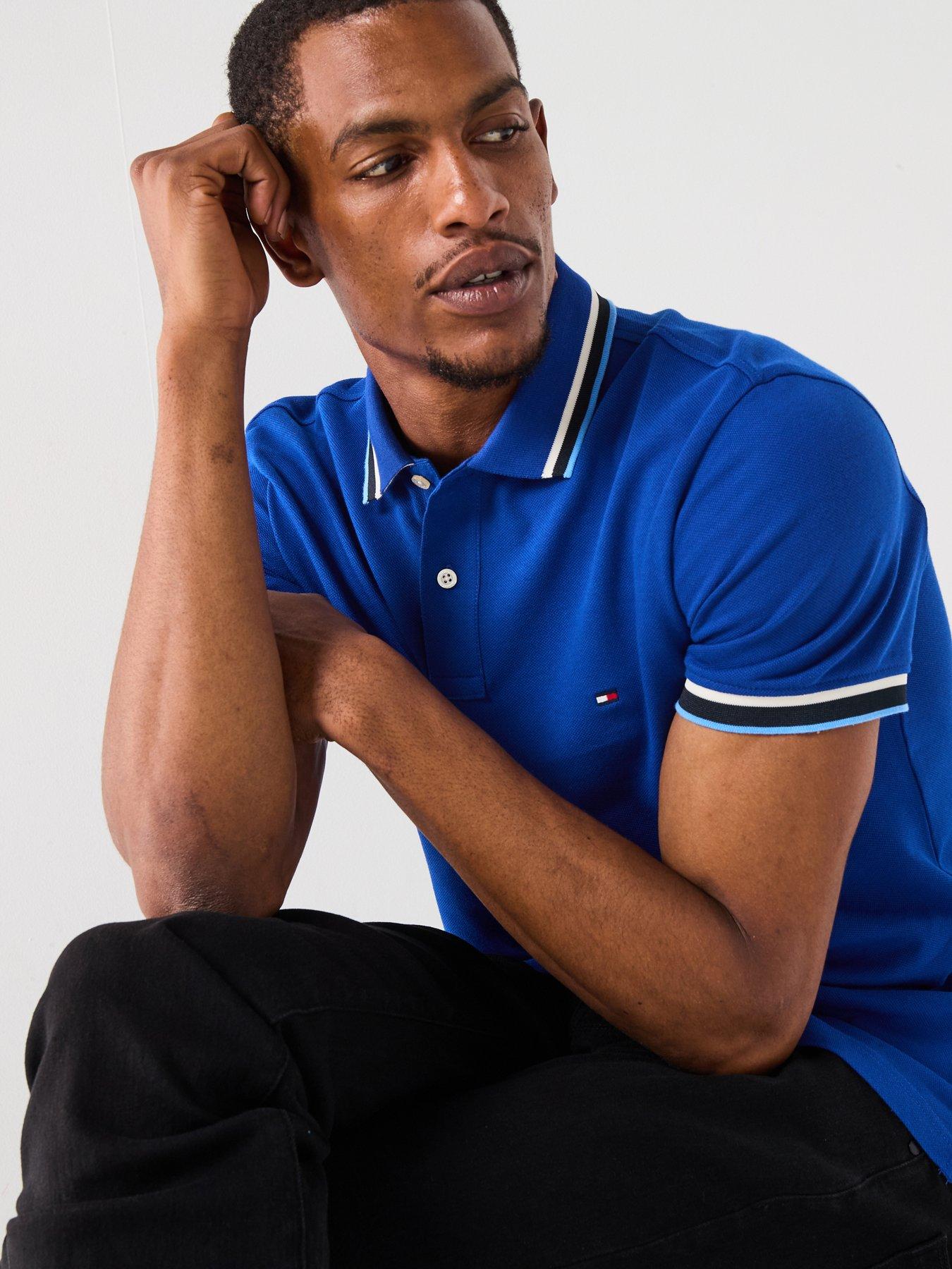 Tommy Hilfiger Cuff Interest Slim Fit Polo Shirt - Bright Blue