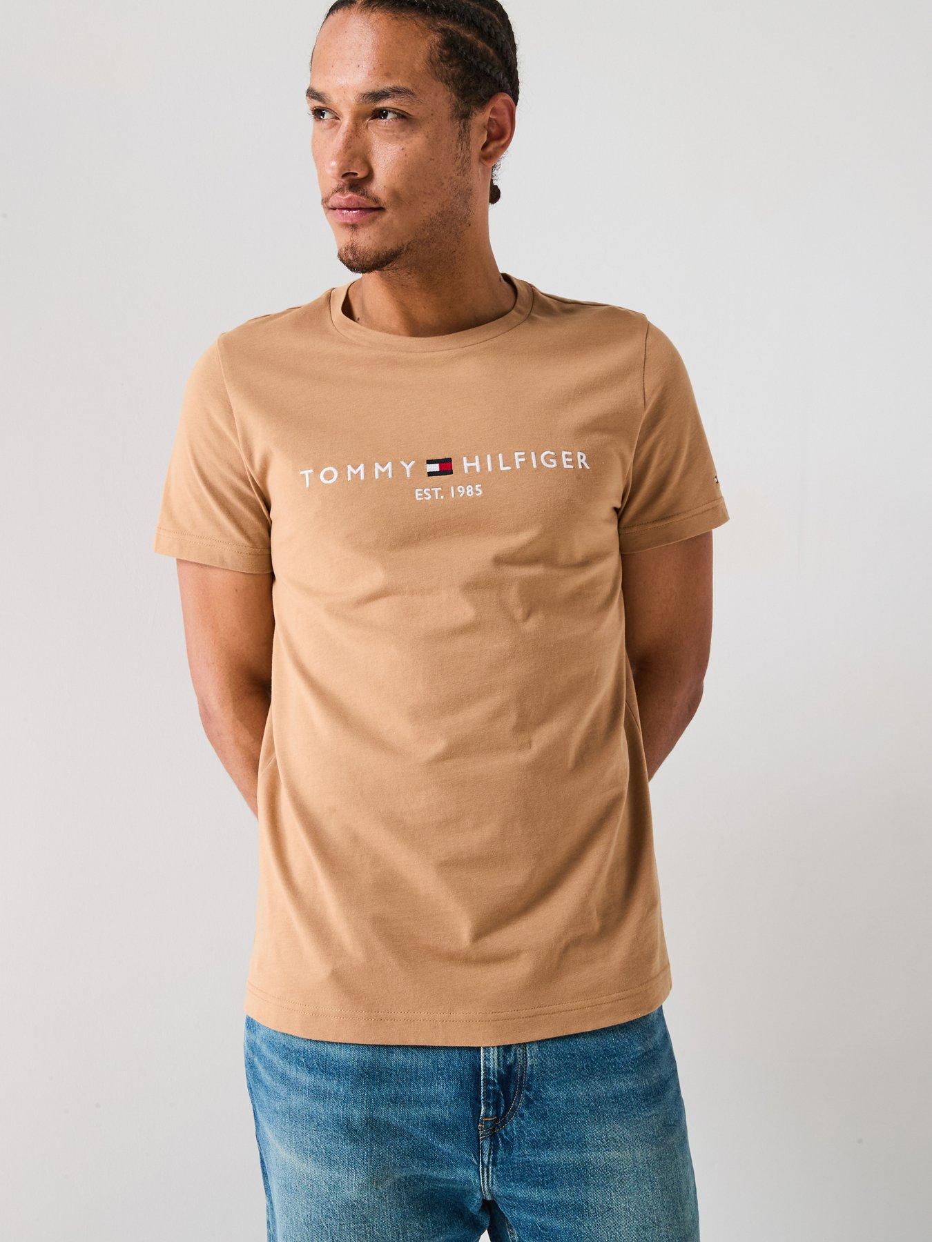 undefined Linear Logo T-Shirt - Light Brown