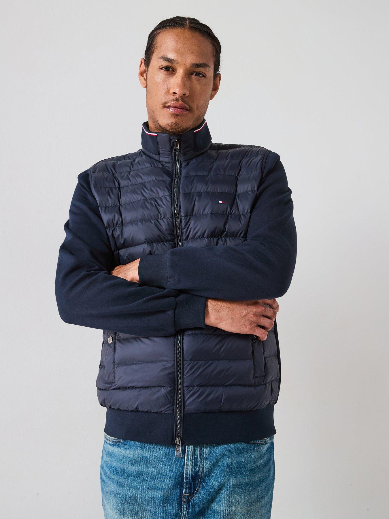 Tommy Hilfiger Mix Media Essential Stand Collar Sweat Jacket - Navy