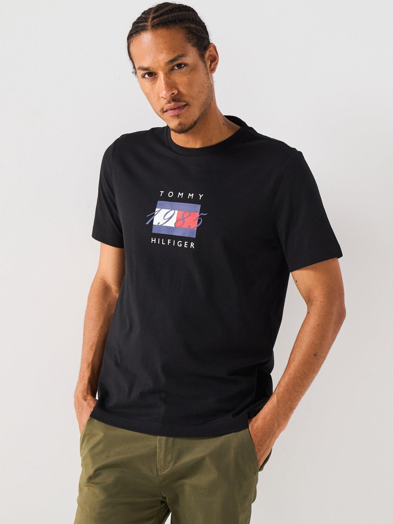 undefined Linear Flag Graphic T-Shirt - Black