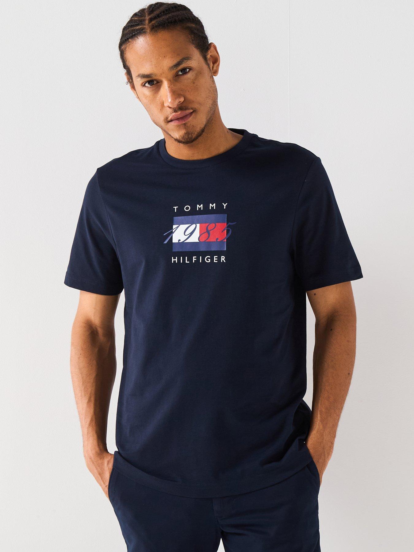undefined Linear Flag Graphic T-Shirt - Navy
