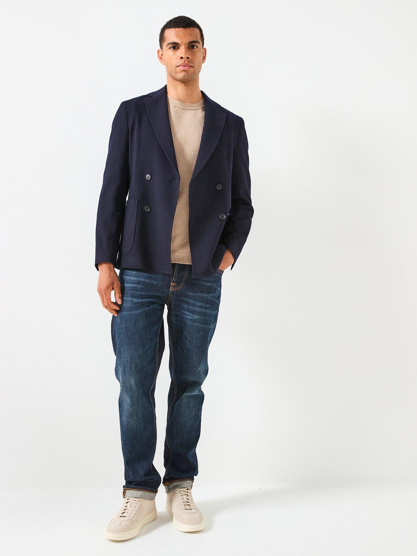 Image 3 of 6 of BOSS C-Hanry Bi-Stretch Double Breast Patch Pocket Suit Jacket - Navy