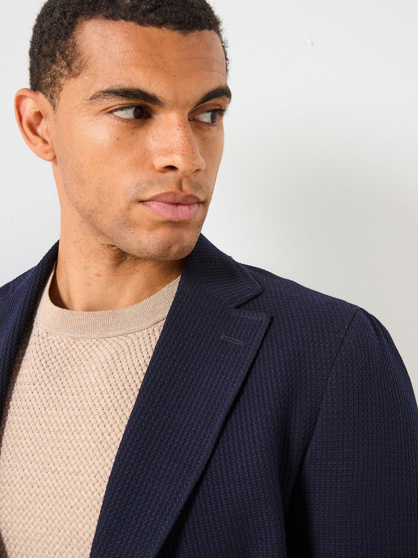 Image 4 of 6 of BOSS C-Hanry Bi-Stretch Double Breast Patch Pocket Suit Jacket - Navy