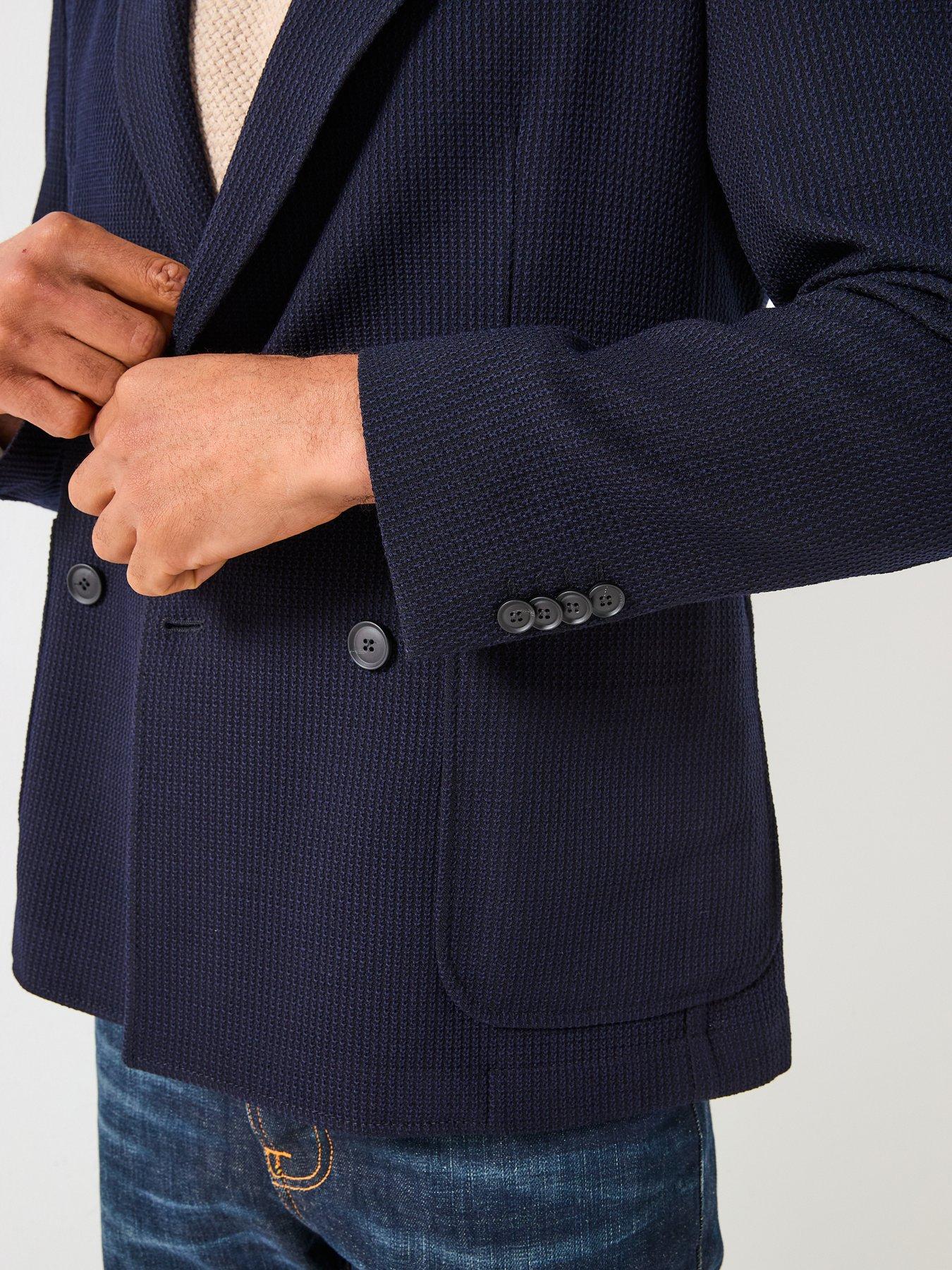 Image 6 of 6 of BOSS C-Hanry Bi-Stretch Double Breast Patch Pocket Suit Jacket - Navy