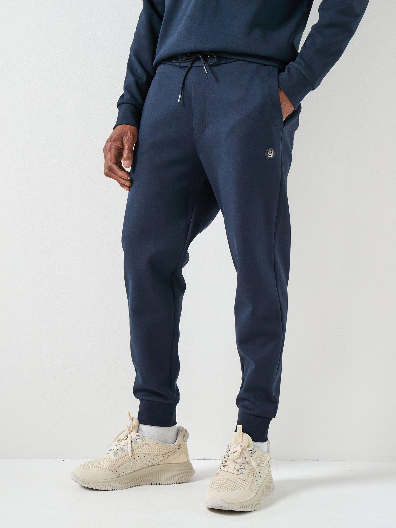 BOSS C-Locsin 01 Regular Fit Nikel Logo Cuff Joggers - Navy