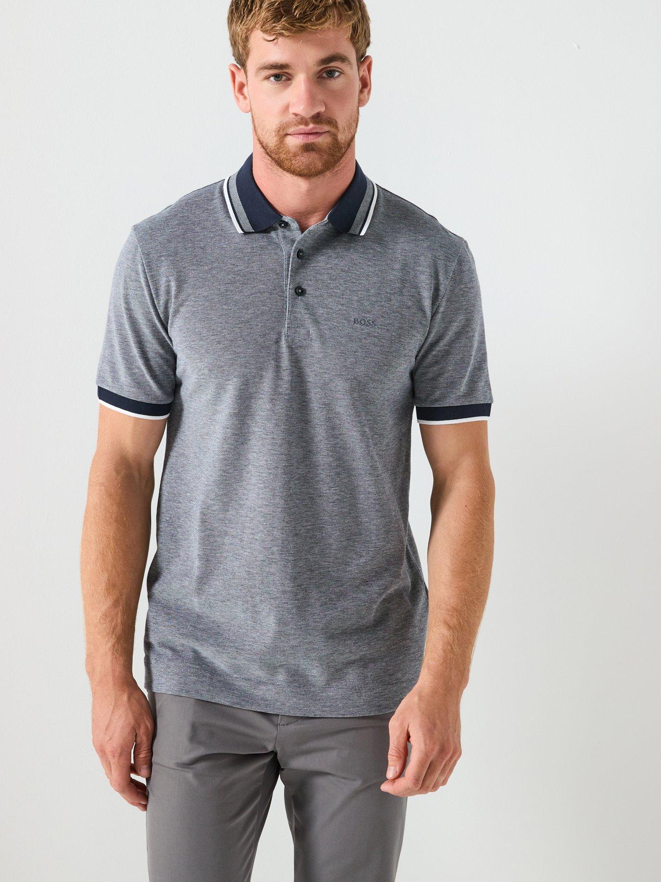 BOSS H-Prout 141 Regular Fit Pique Trim Polo Shirt - Navy