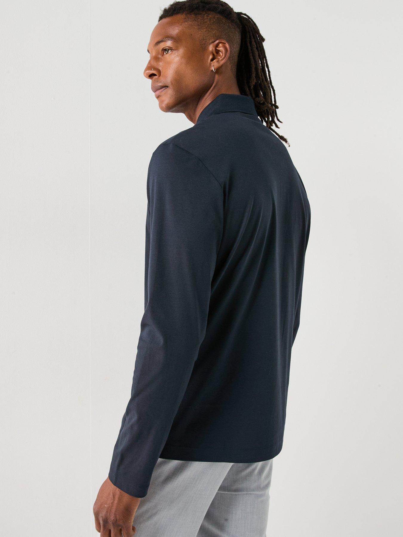Image 2 of 6 of BOSS C-Paley 01 Regular Fit Nikel Logo Long Sleeve Polo Shirt - Navy