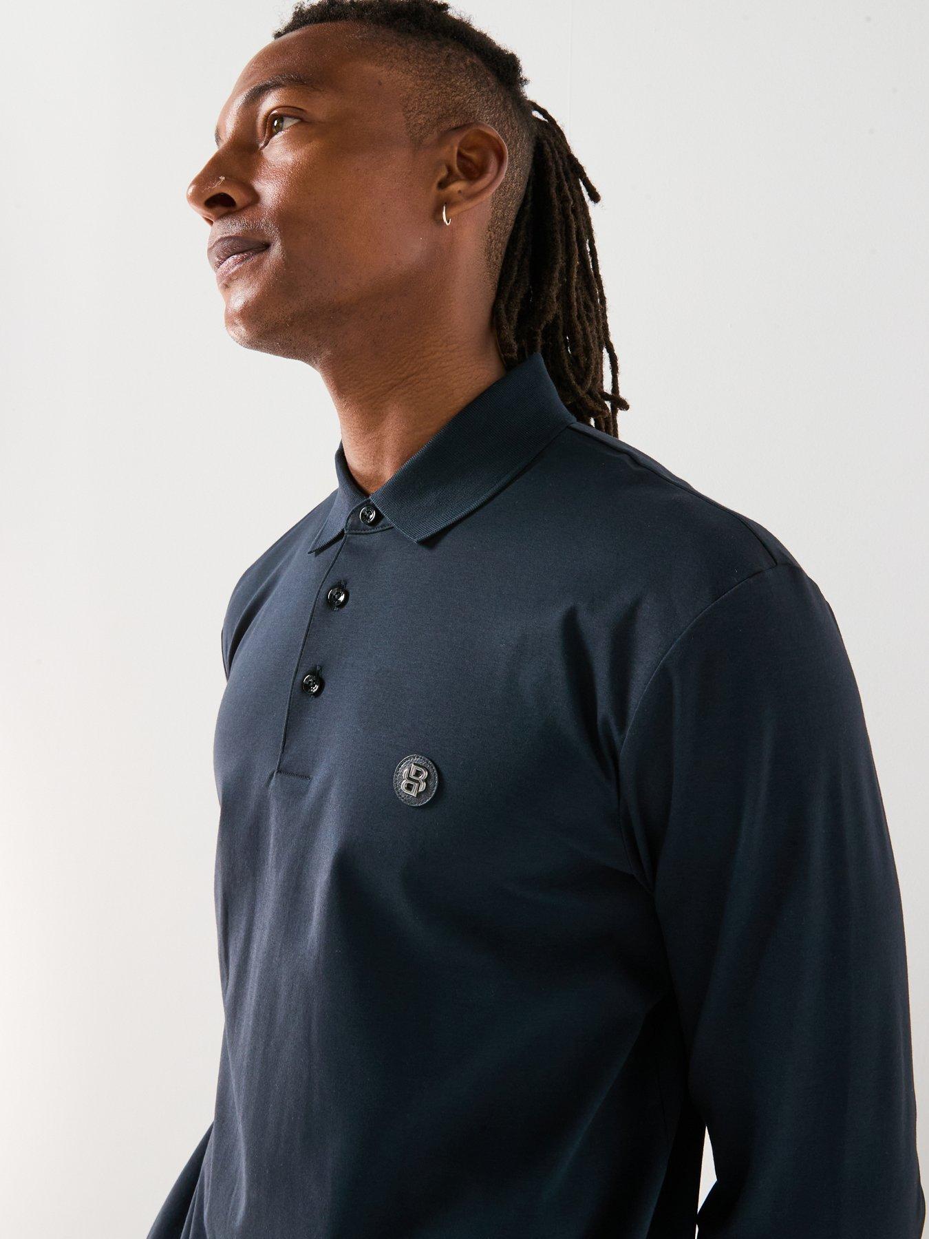 Image 5 of 6 of BOSS C-Paley 01 Regular Fit Nikel Logo Long Sleeve Polo Shirt - Navy