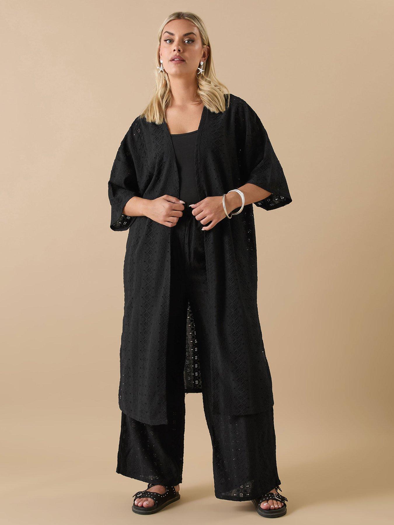 Yours Curve Anglaise Cover Up - Black