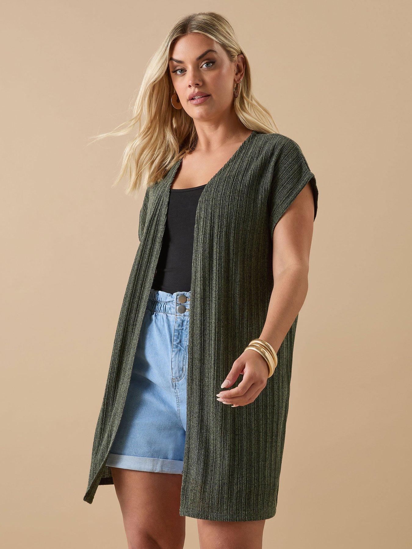undefined Curve Short Sleeve Cover Up - Green