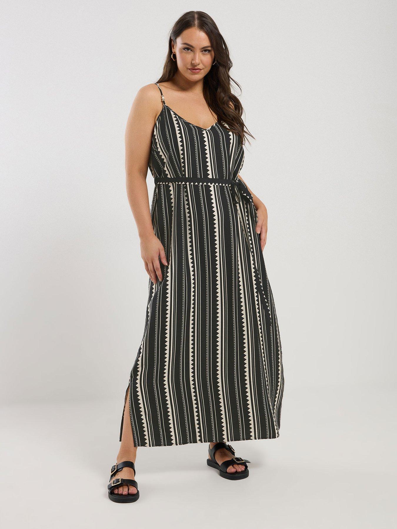 undefined Curve Cami Beaded Zig Zag Dress - Black
