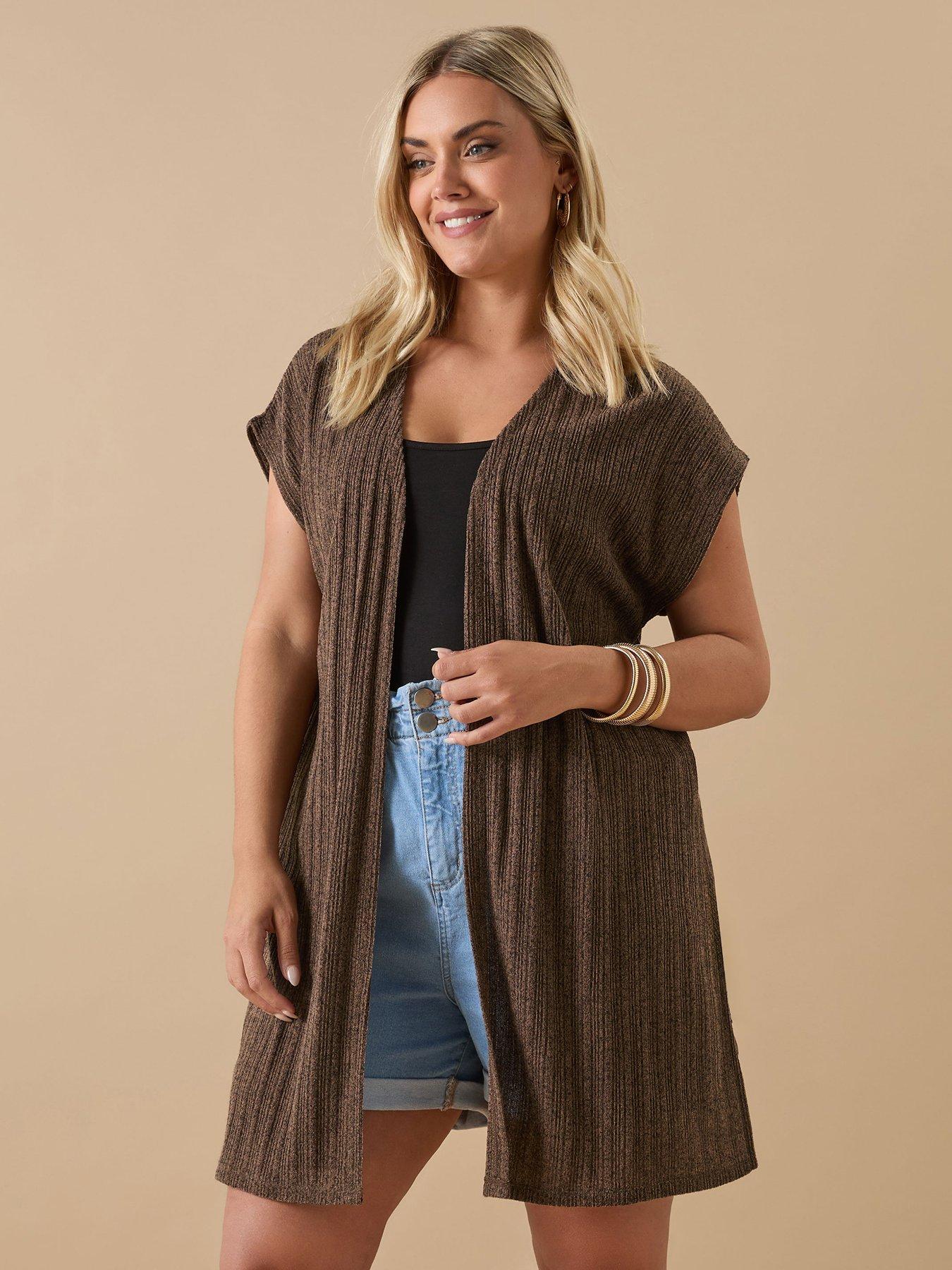 undefined Curve Short Sleeve Cover Up - Natural
