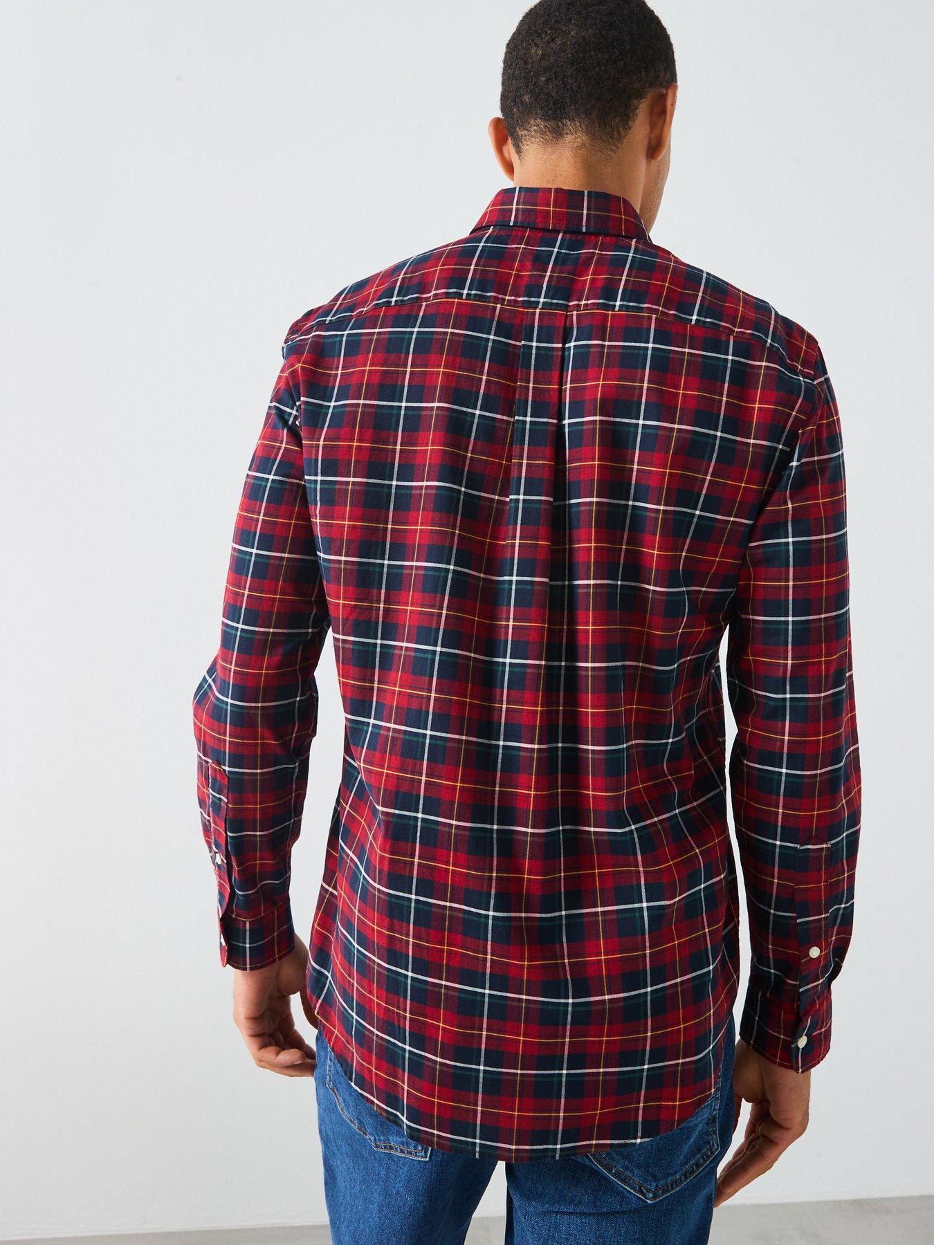 Image 2 of 5 of Tommy Hilfiger Mercerized Tartan Long Sleeve Regular Fit Shirt - Red