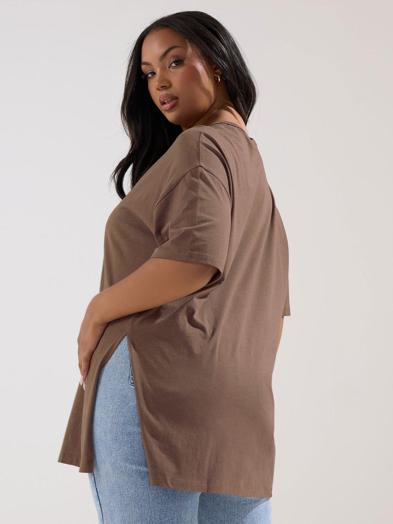 Women's Side Split T-shirt Set main image 1