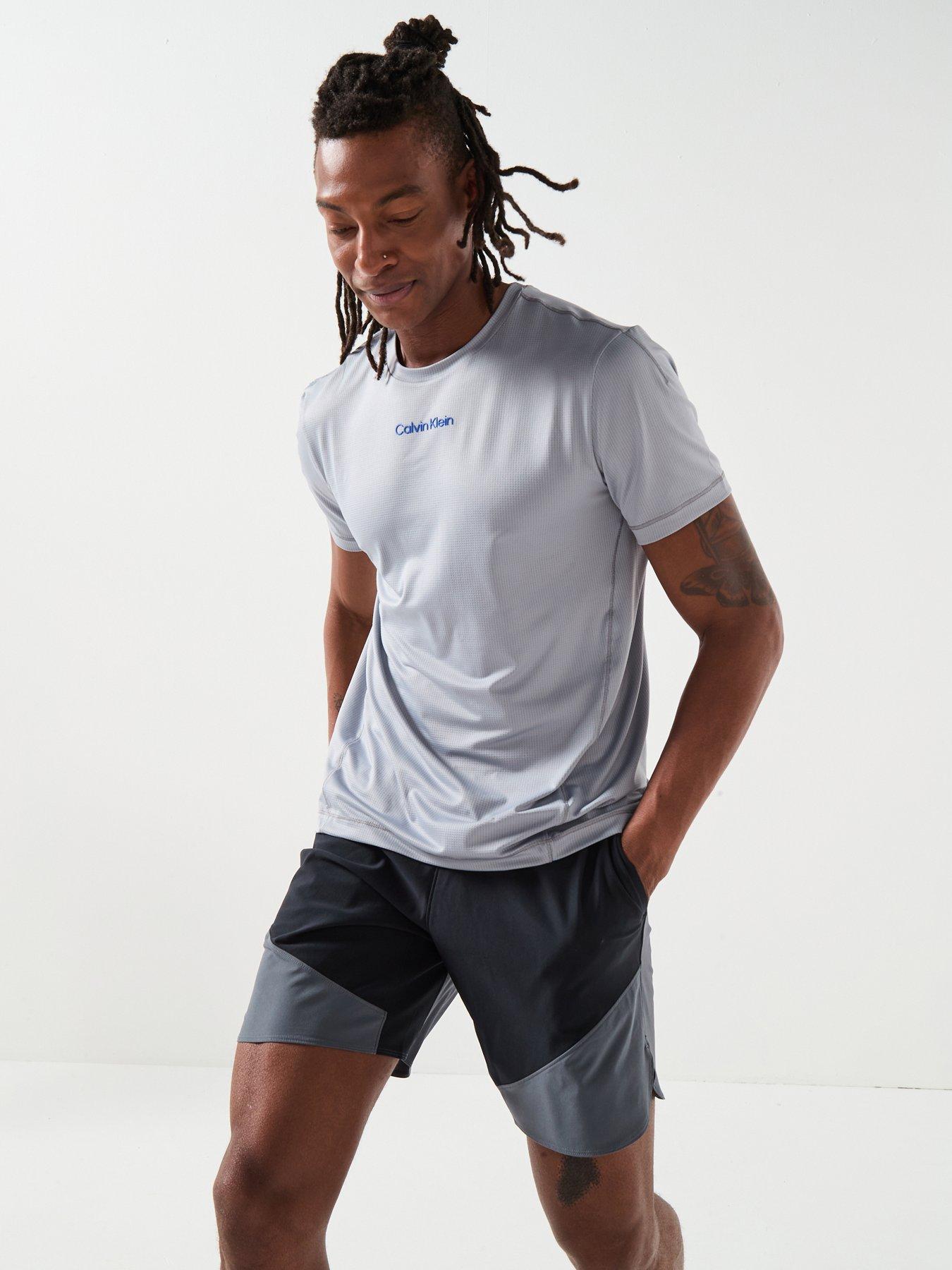 Calvin Klein Sport Ck Icon Short Sleeve Performance T-Shirt, Grey, Size Xl, Men