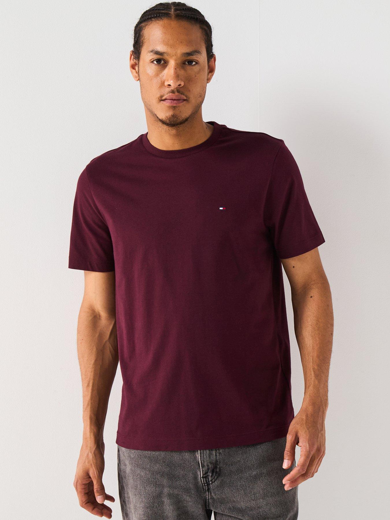 undefined Regular Fit Essential Flag Logo T-Shirt - Dark Red