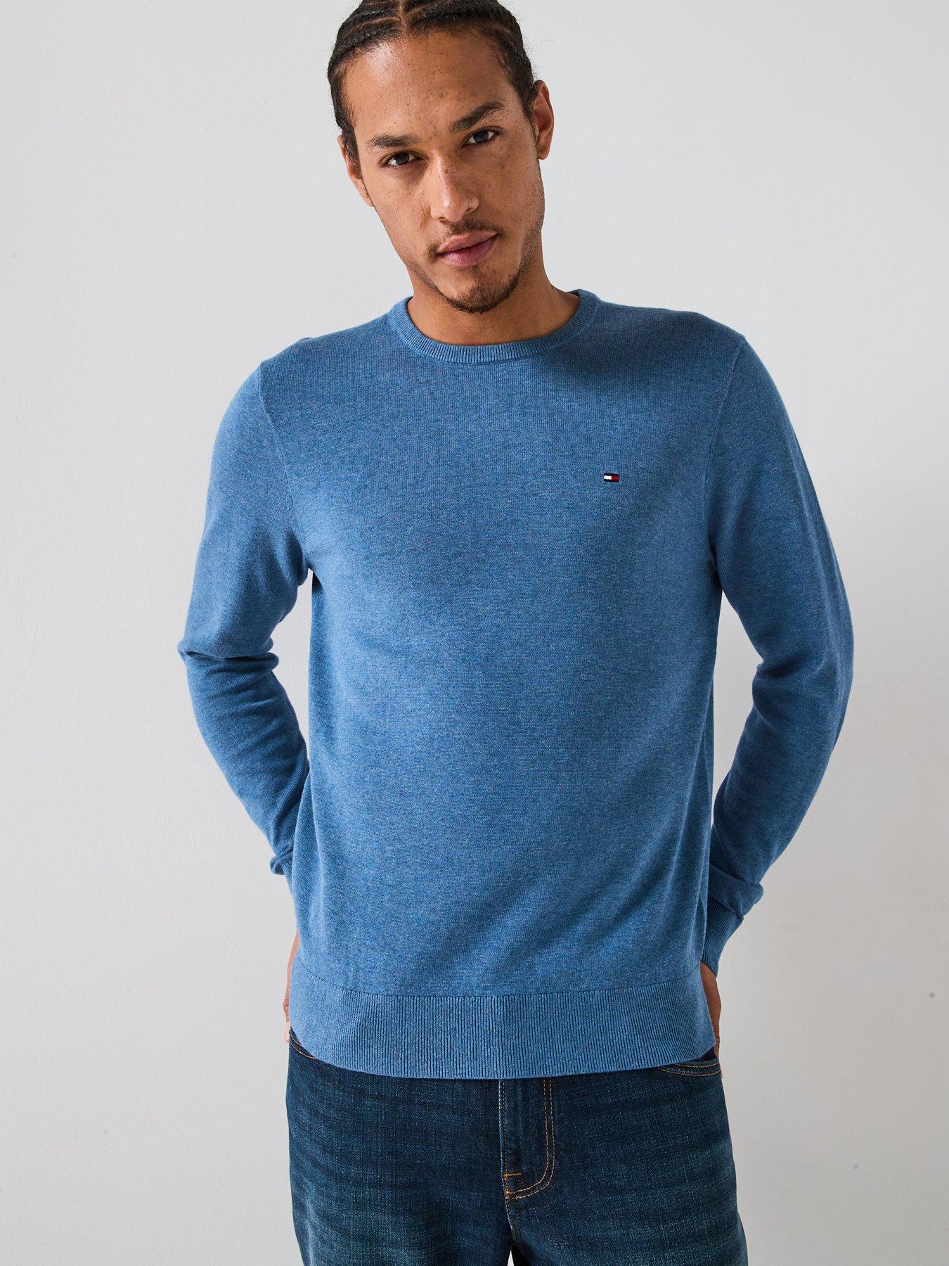 Tommy Hilfiger Essential Cotton Crew Neck Knitted Jumper - Blue