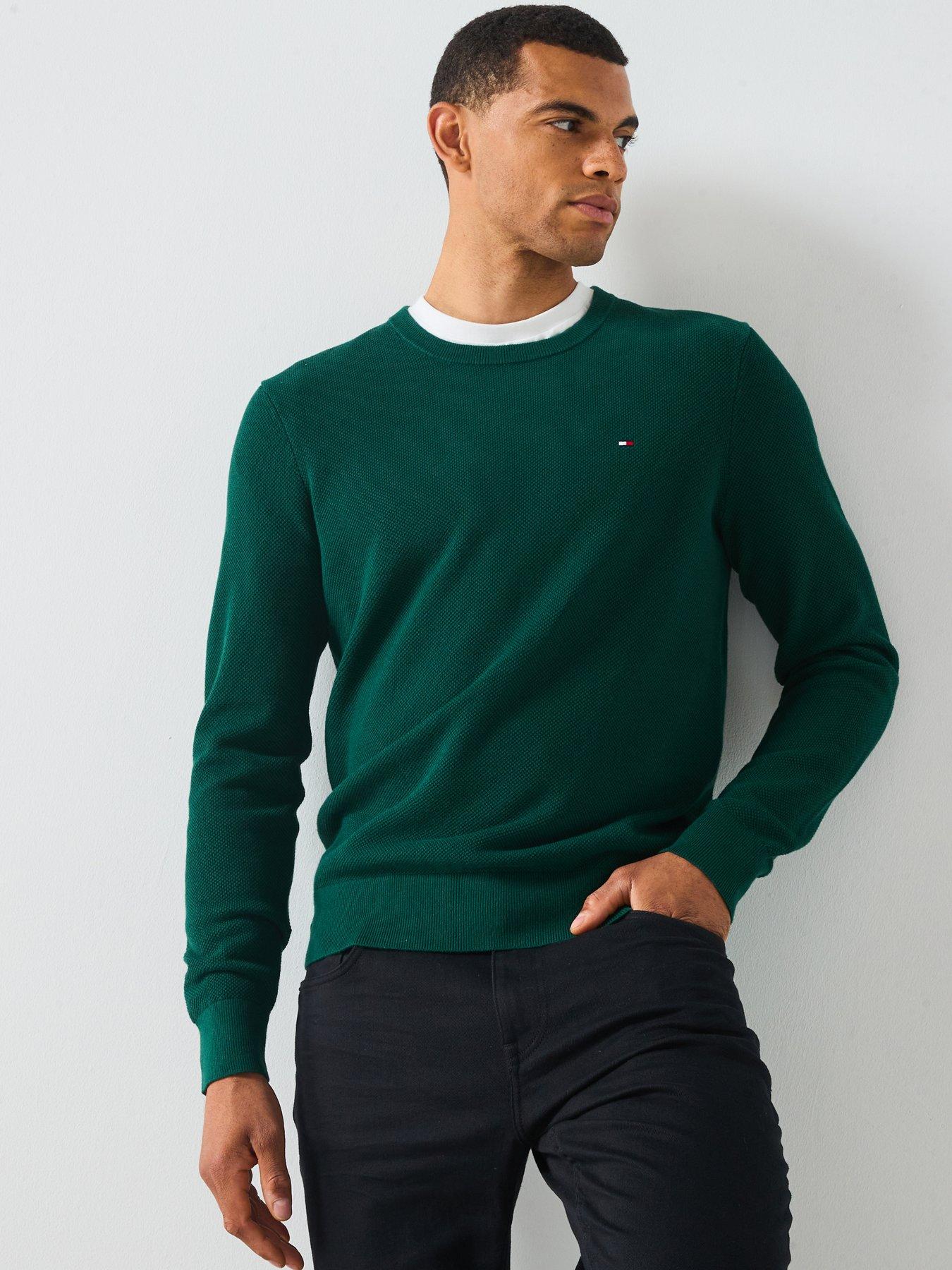 Tommy Hilfiger Essential Structure Crew Neck Knitted Jumper - Dark Green