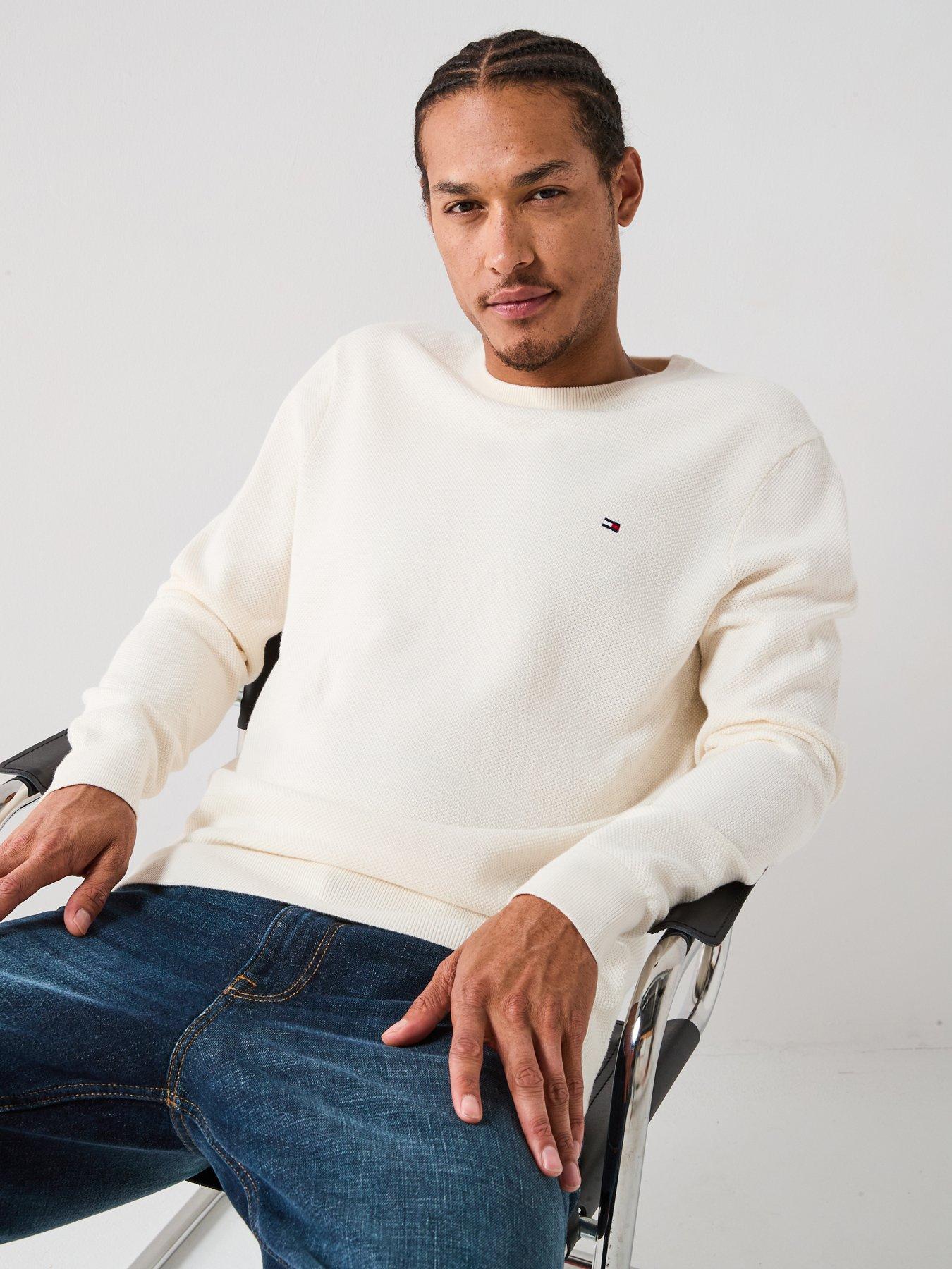 Tommy Hilfiger Essential Structure Crew Neck Knitted Jumper - Off White