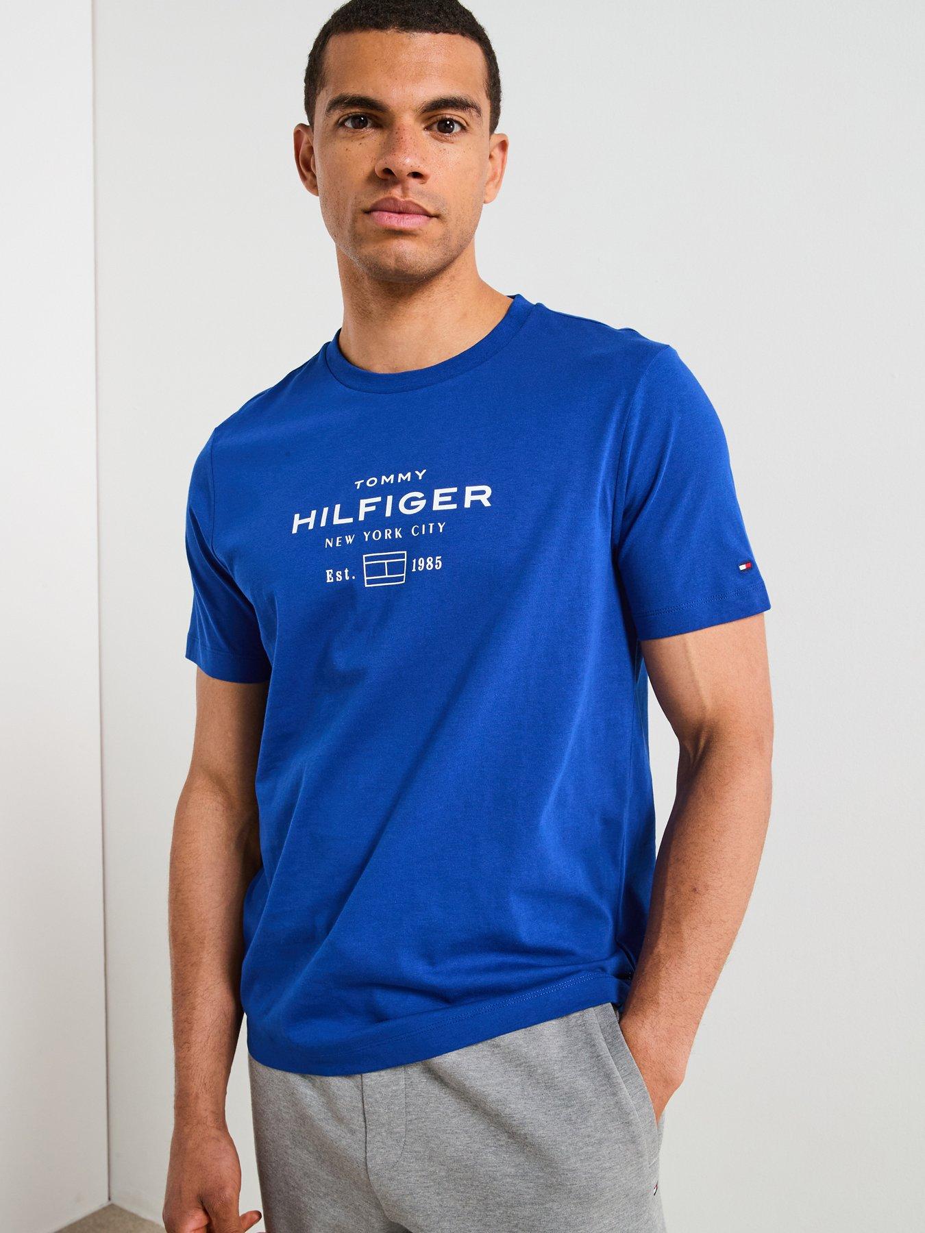 Tommy Hilfiger Stack Graphic Logo T-Shirt - Bright Blue