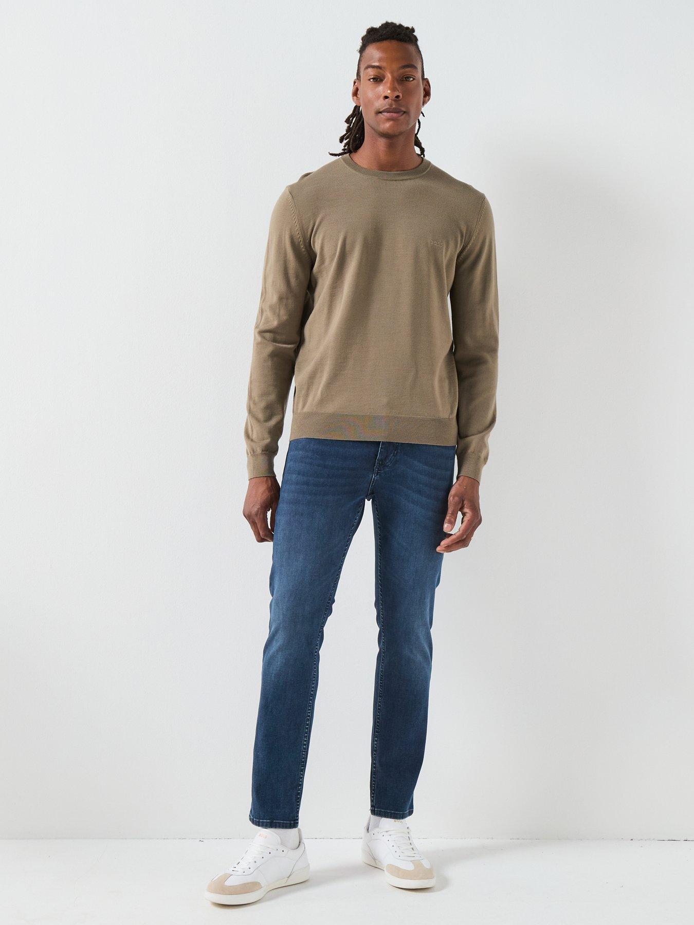 Image 3 of 6 of BOSS Botto-L Regular Fit Crew Wool Knitted Jumper - Brown