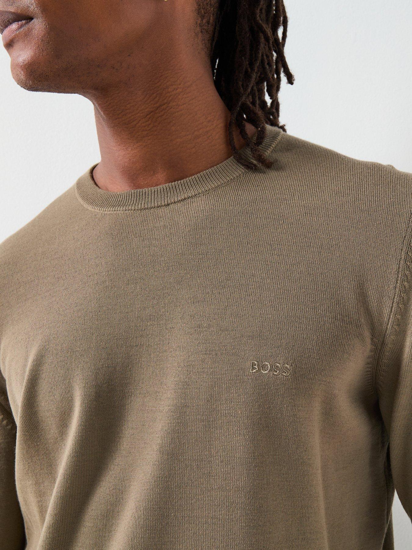 Image 4 of 6 of BOSS Botto-L Regular Fit Crew Wool Knitted Jumper - Brown