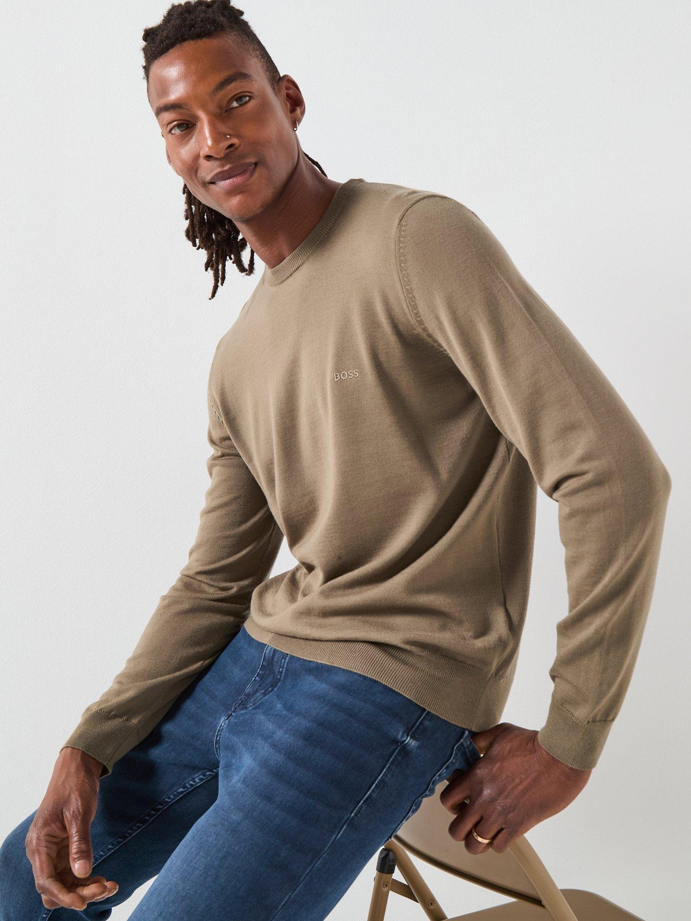 Image 5 of 6 of BOSS Botto-L Regular Fit Crew Wool Knitted Jumper - Brown