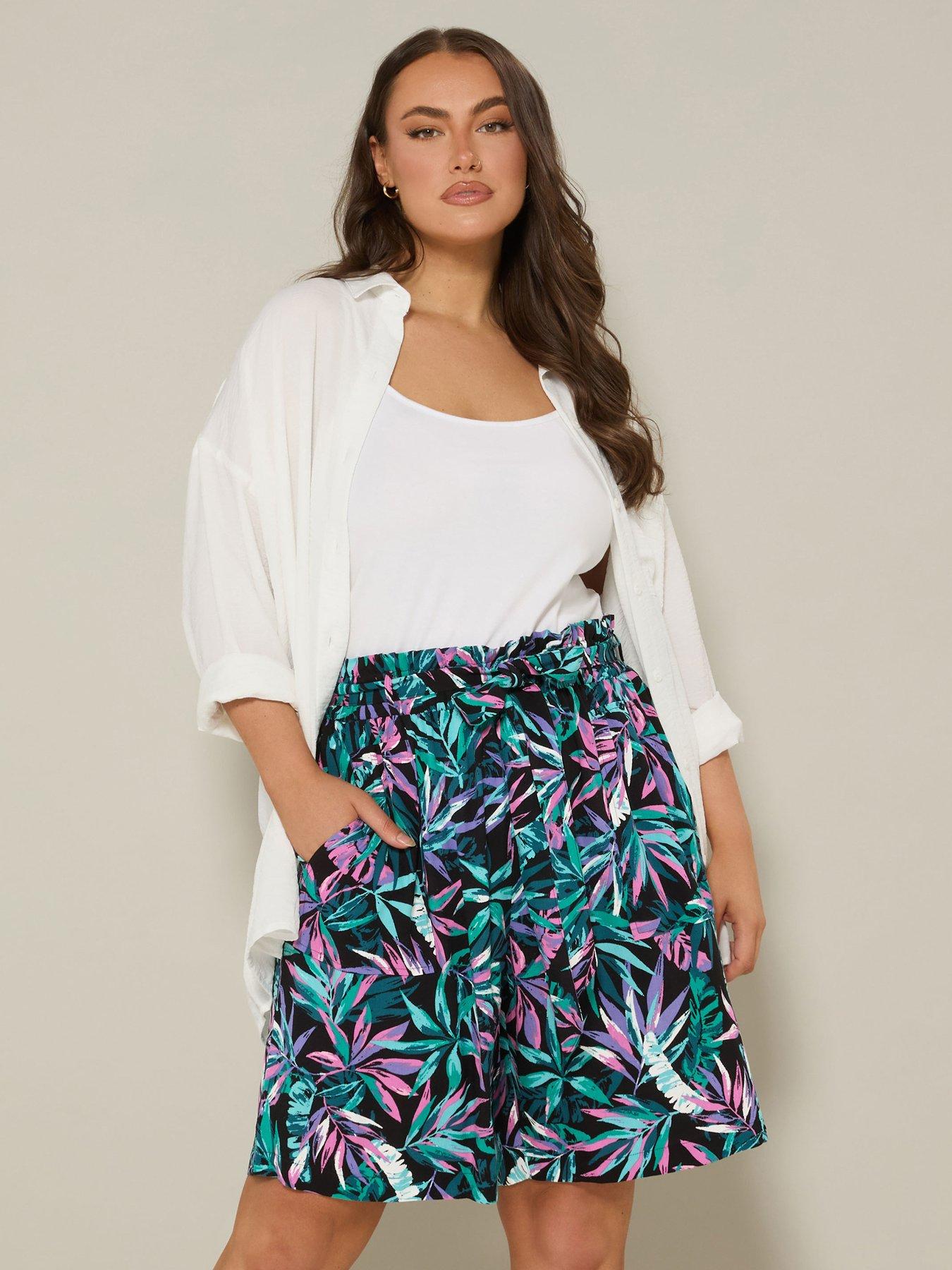 undefined Curve Woven Paperbag Shorts - Black