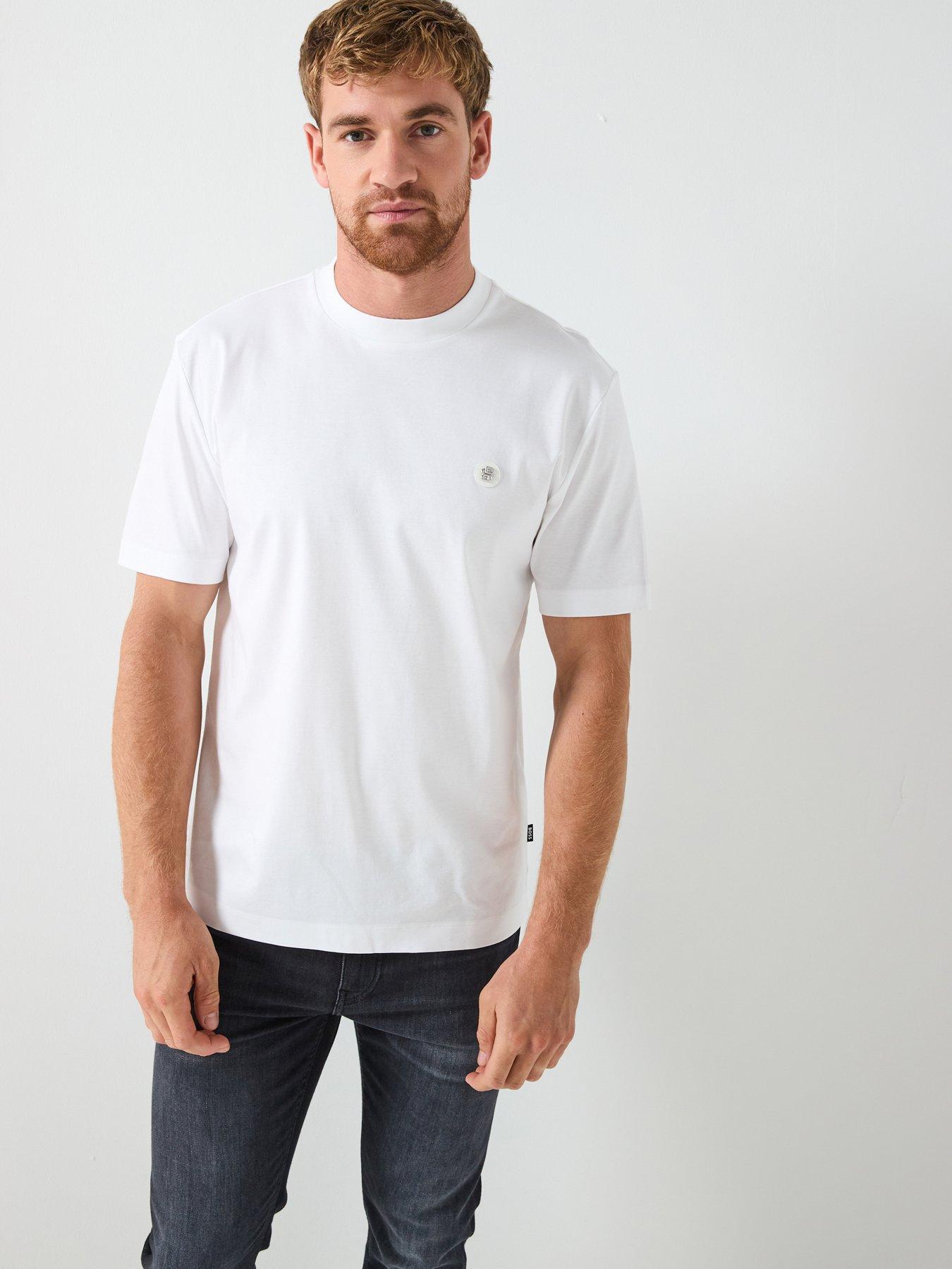 BOSS C-Taut 01 Regular Fit Nikel Logo T-Shirt, White, Size 2Xl, Men