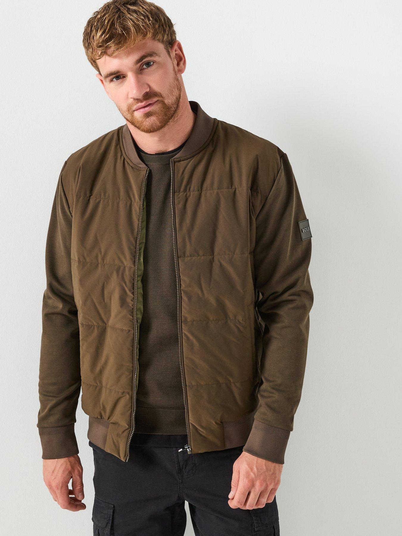 BOSS H-skiles 100 Regular Fit Zip Through Sweat Bomber - Khaki