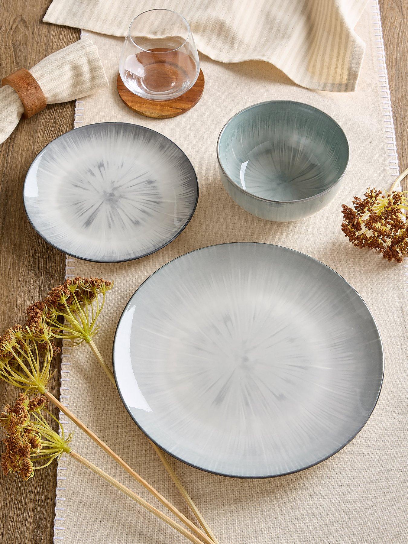WATERSIDE 12PC Grey Star Reactive Glaze