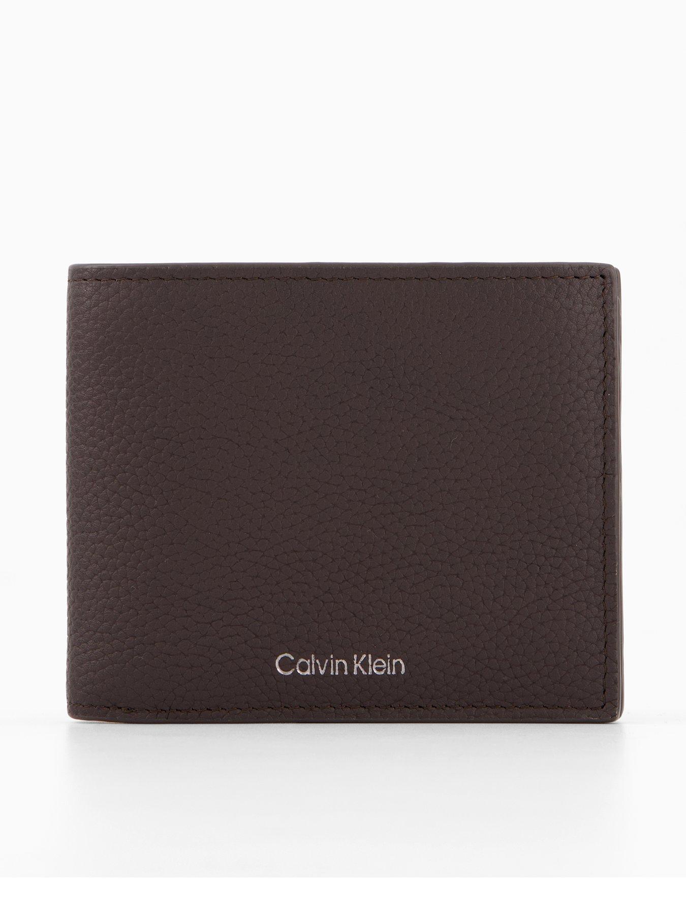 Calvin Klein Foil Embossed Leather Wallet - Brown