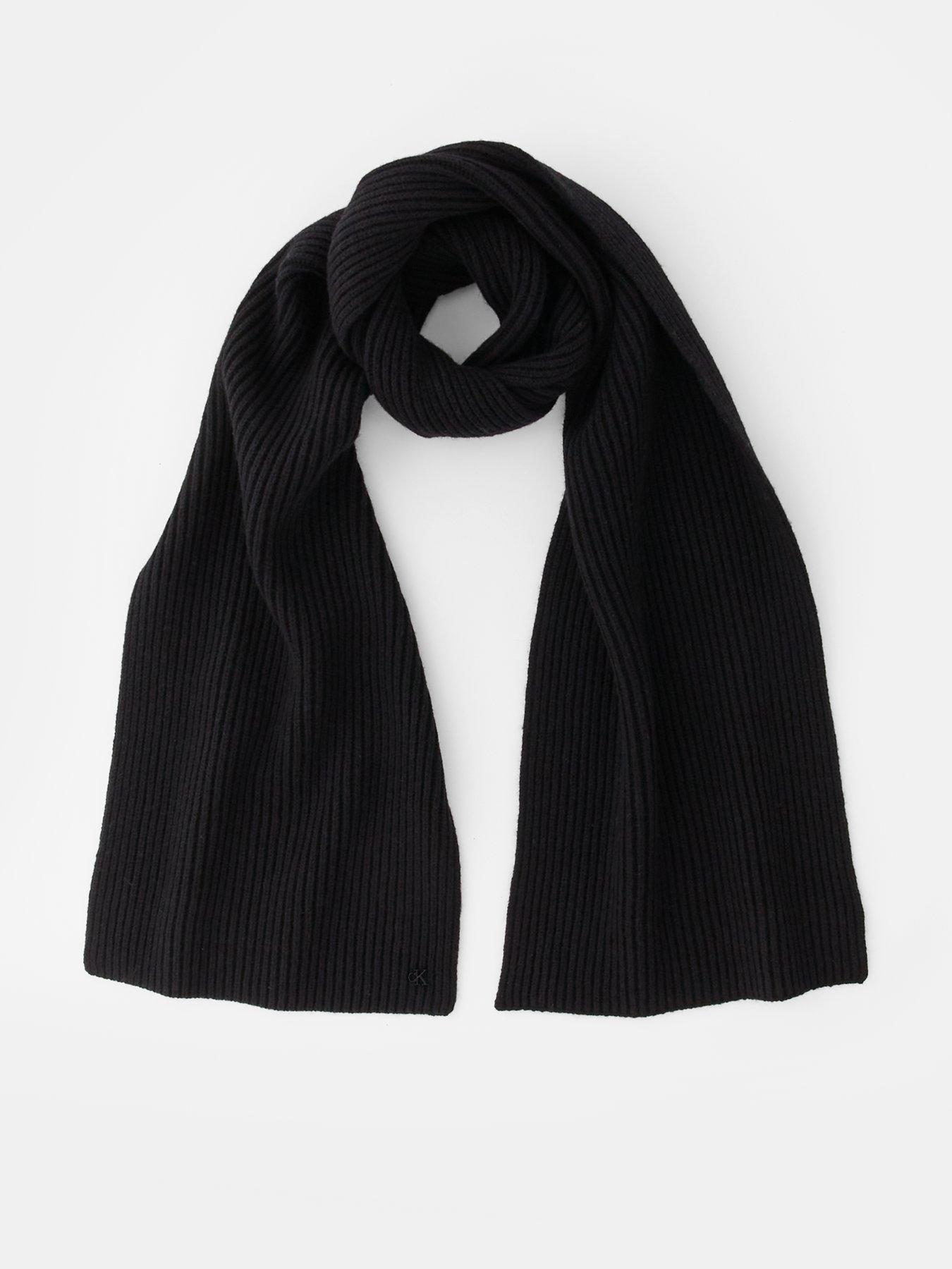 Calvin Klein CK Metal Wool Rib Scarf - Black