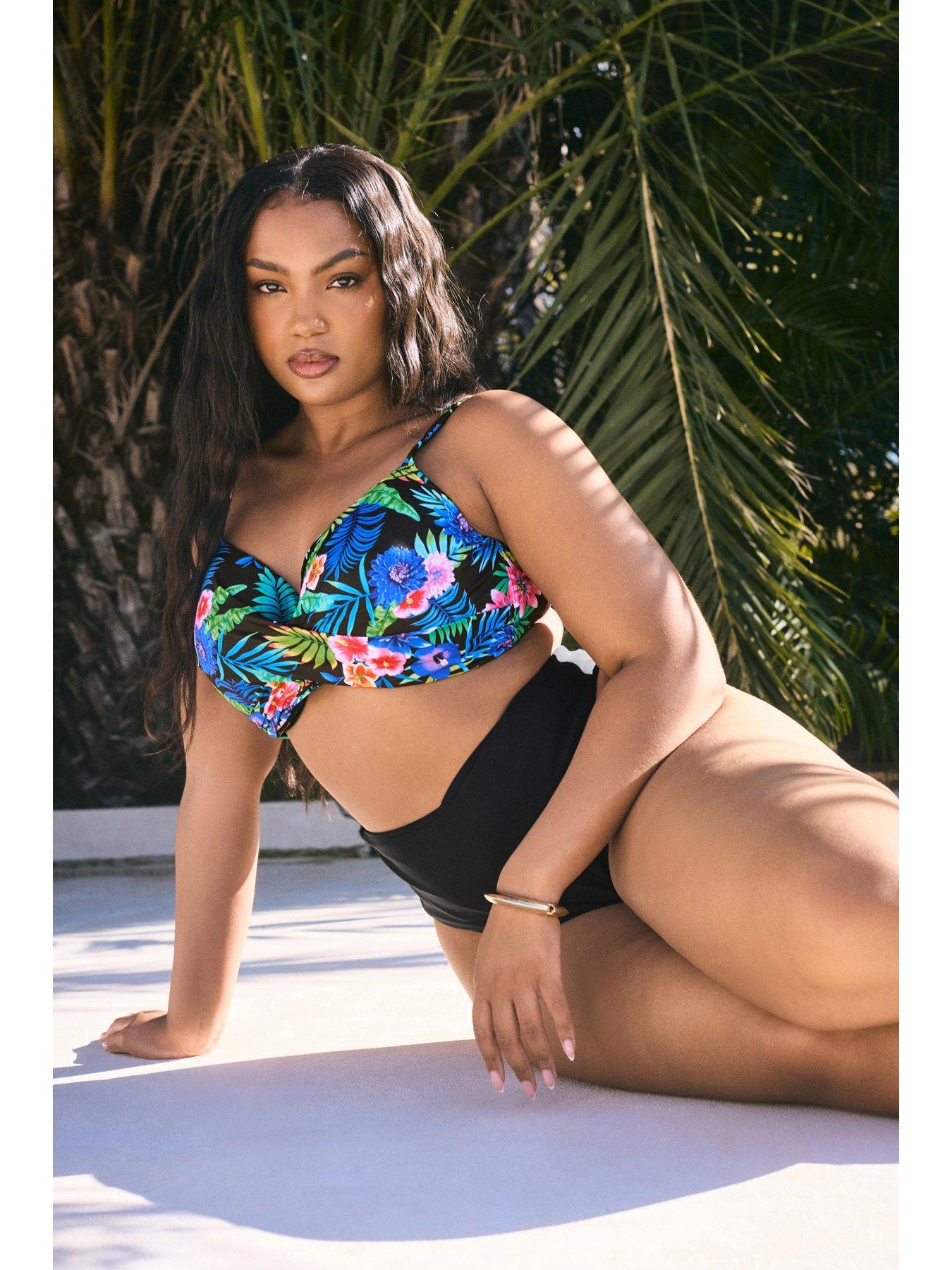 undefined Curve Tropical Underwired Bikini Top - Black