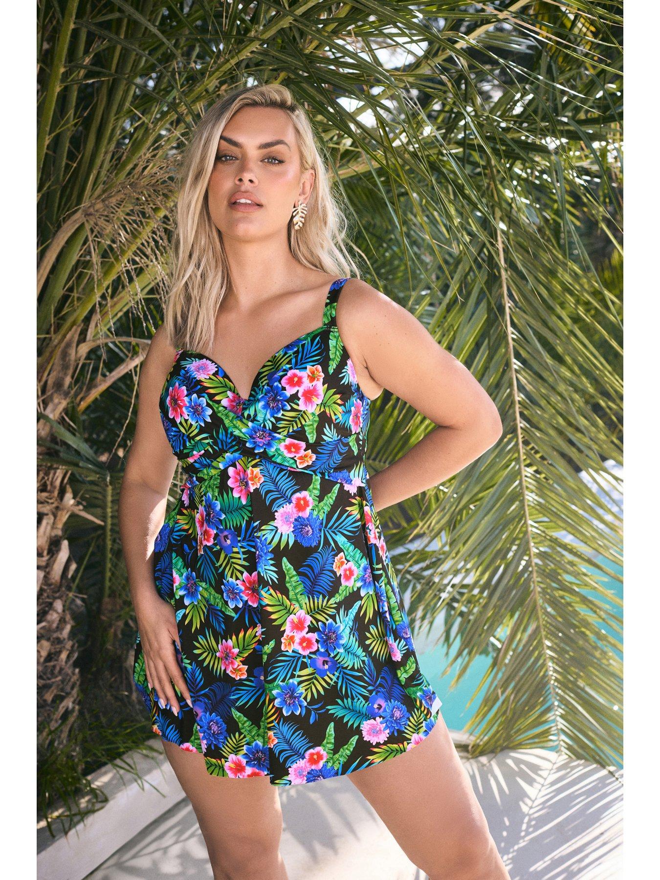undefined Curve Tropical Underwired Tankini - Black