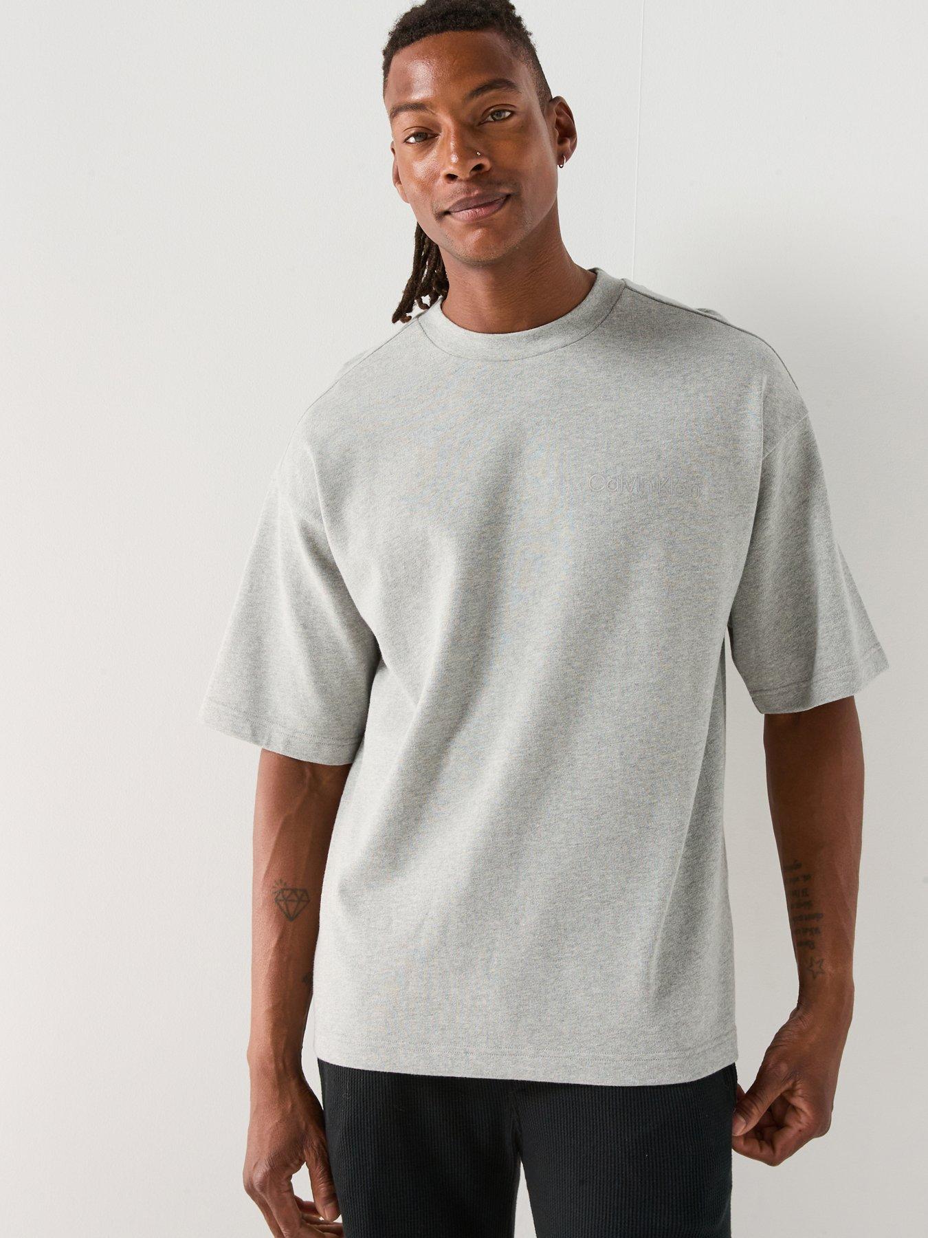 Calvin Klein Loungewear Central Logo T-Shirt - Grey