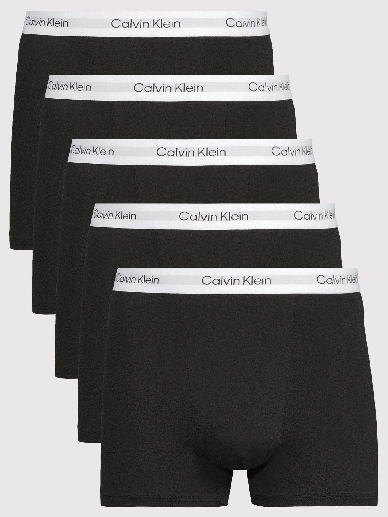 Calvin Klein Underwear 5 Pack Relaxed Fit Icon Cotton Stretch Trunks - Black