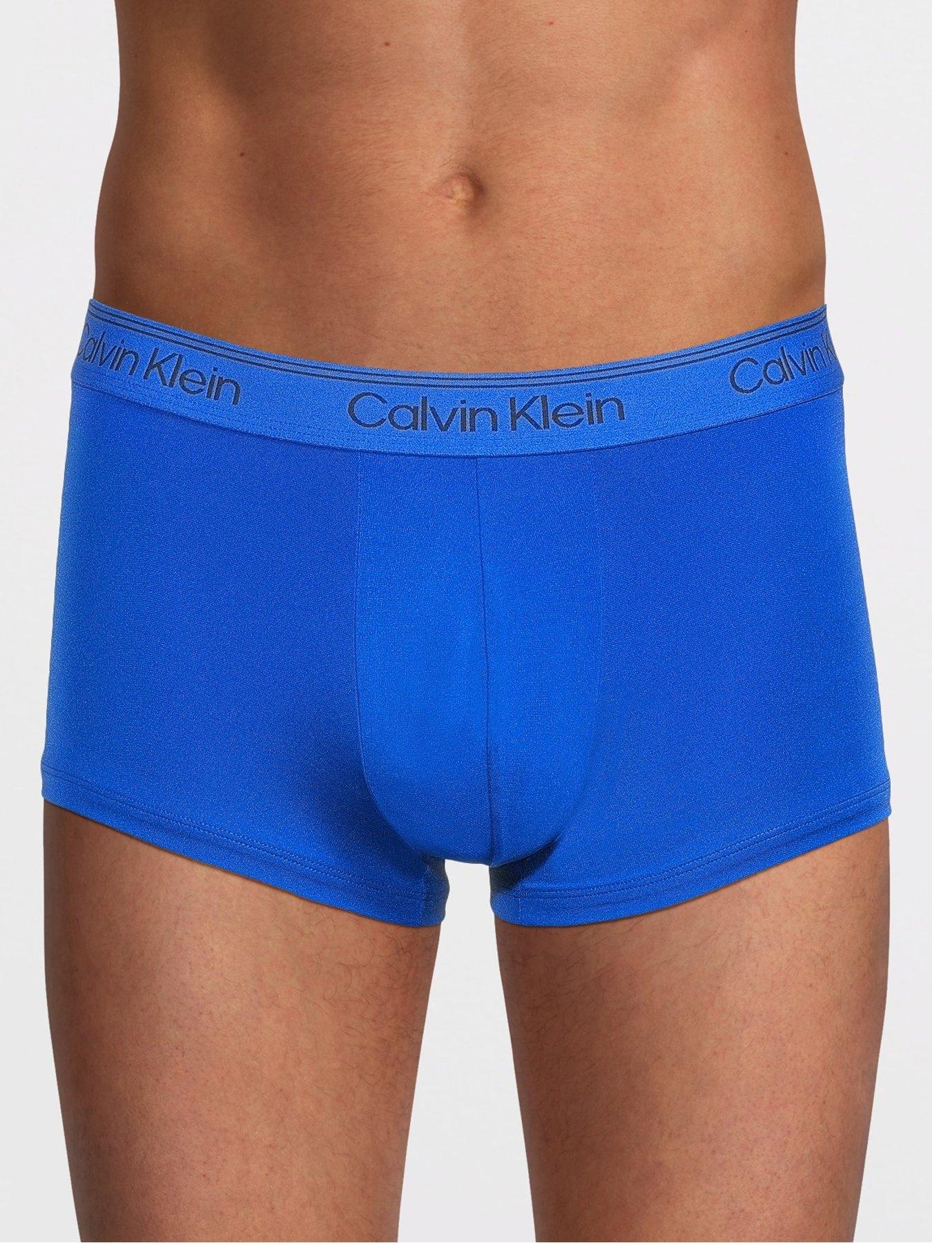 Image 2 of 3 of Calvin Klein Underwear 3 Pack Microfibre Low Rise Trunks - Blue