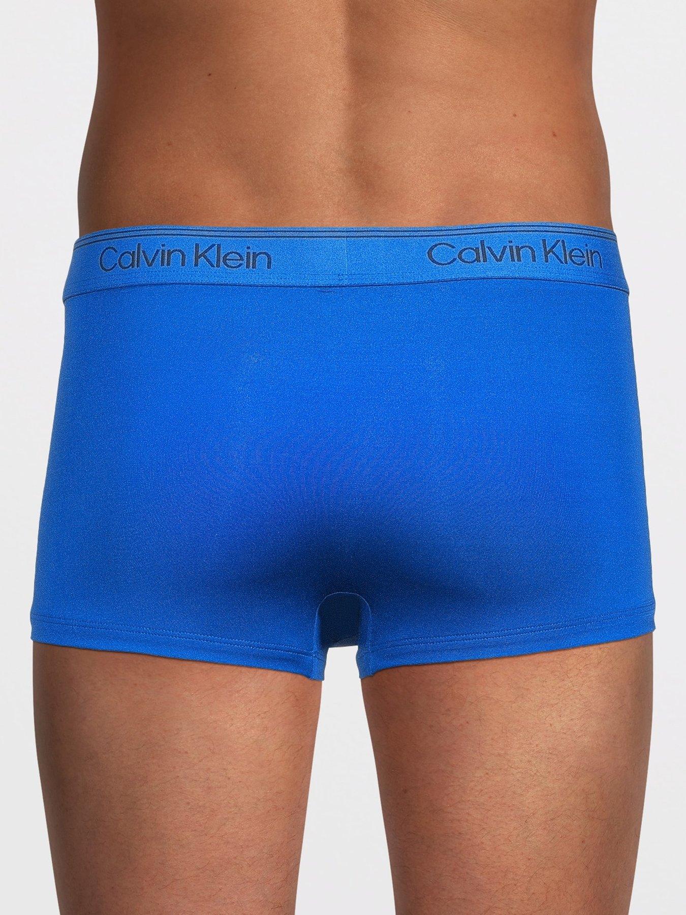 Image 3 of 3 of Calvin Klein Underwear 3 Pack Microfibre Low Rise Trunks - Blue