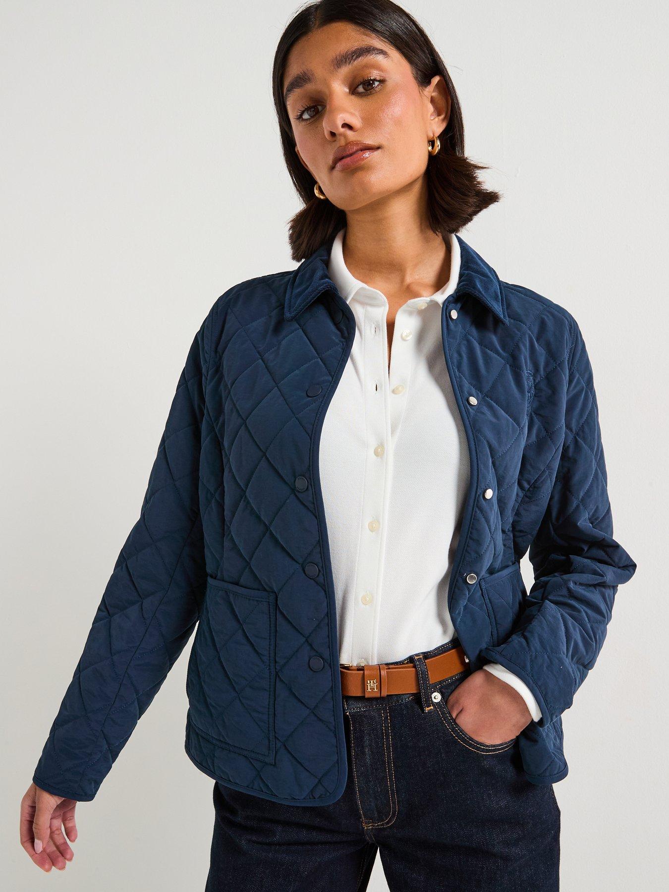 Tommy Hilfiger Padded Quilted Slim Coat Blue Very