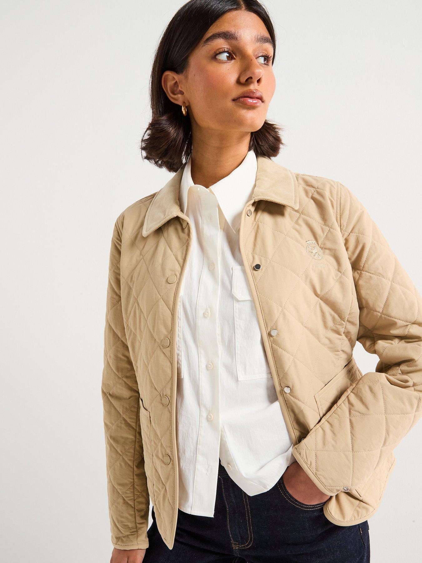 undefined Padded Quilted Slim Coat - Silt
